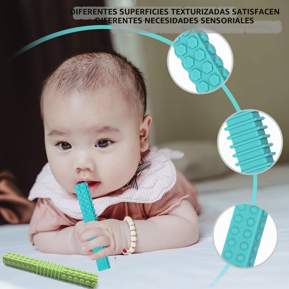 Juguetes sensoriales masticables para niños, paquete de 4 palitos d...
