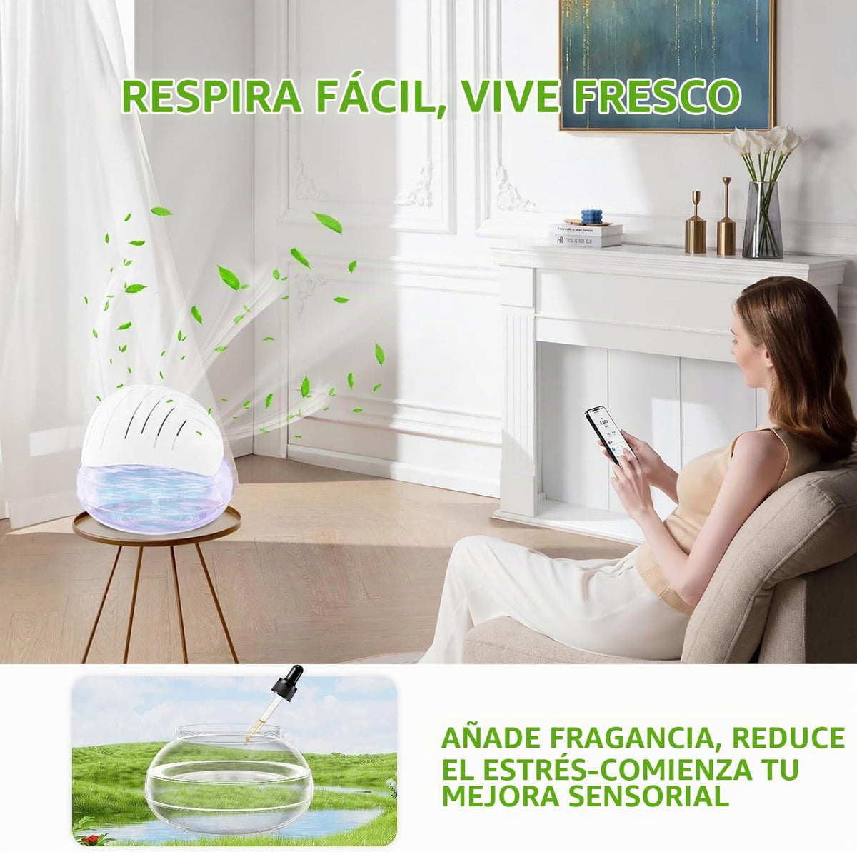 Purificadores de aire de agua para el hogar, difusor de aroma para...