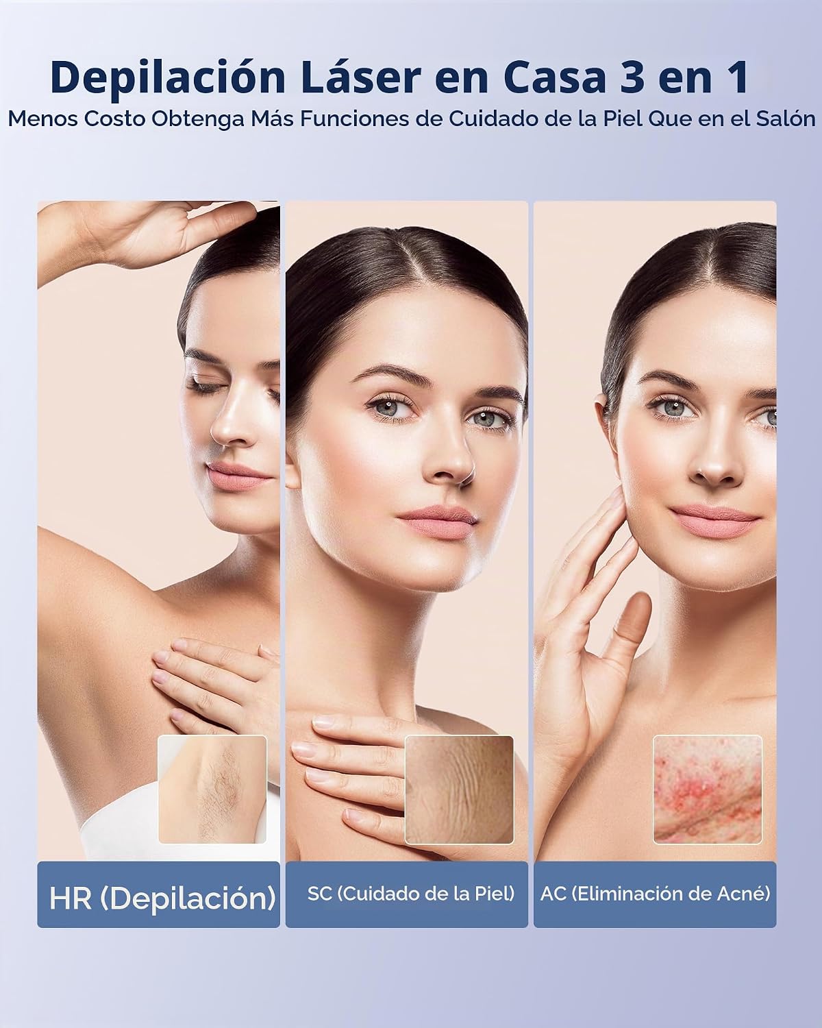 Depilación láser IPL para mujeres y hombres, zafiro, enfriamiento d...