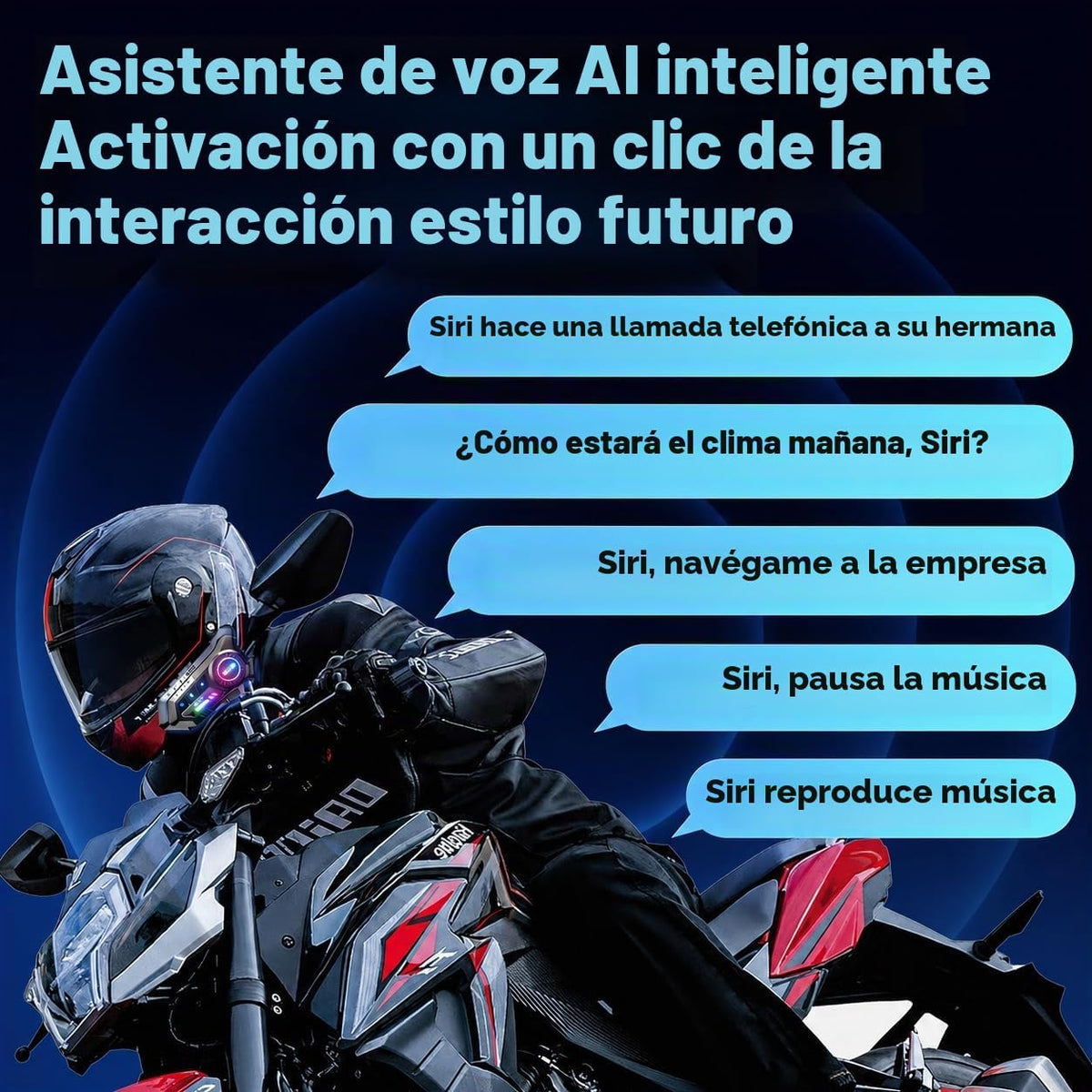 PUSABIYOU Auriculares Bluetooth para motocicleta con micrófono, sis...