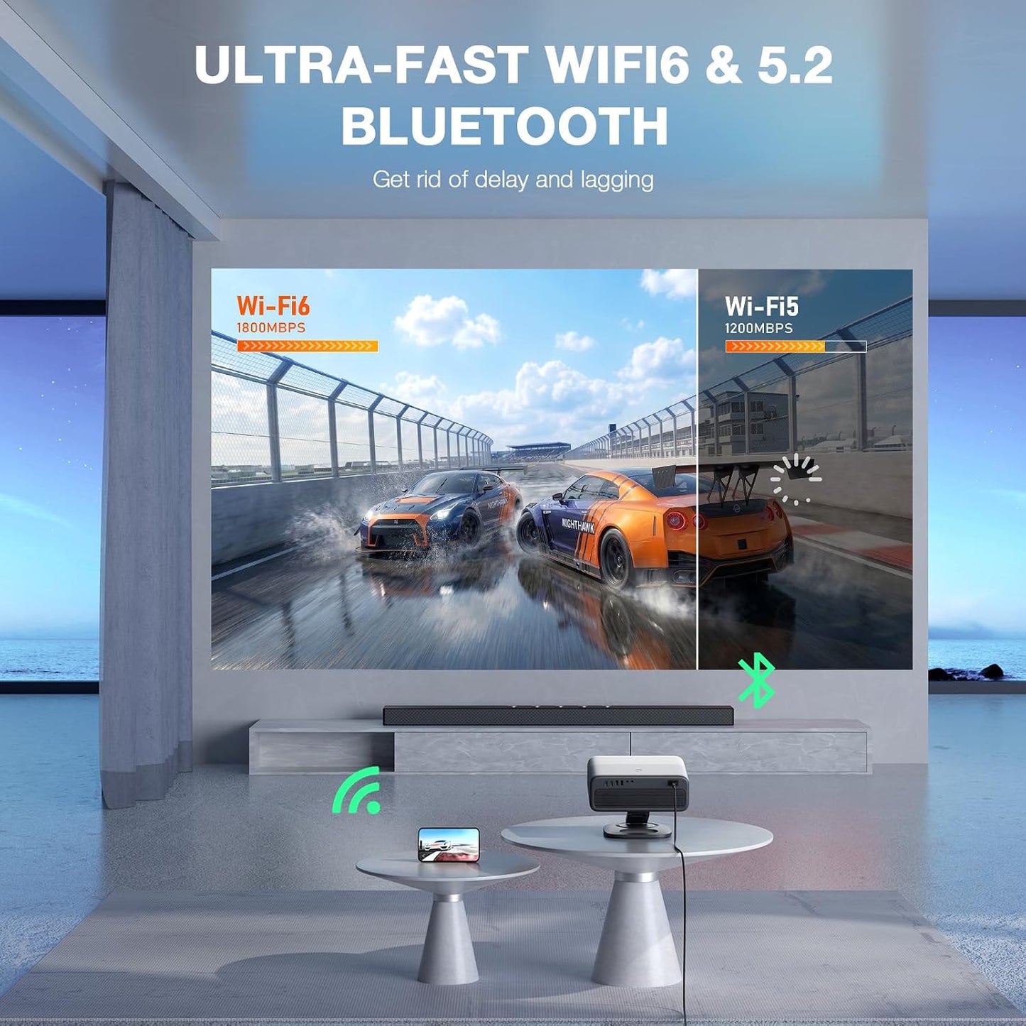 [Ahora con Netflix] Proyector 4K con WiFi y Bluetooth, proyector in...