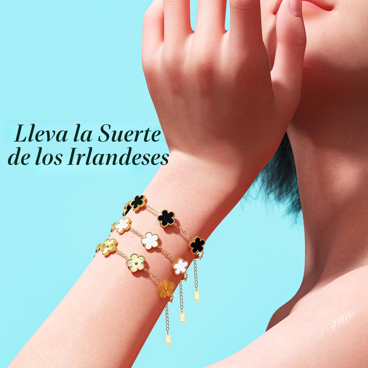 AICase Juego de Pulseras Chapadas en Oro de 18 Quilates con Diseño...