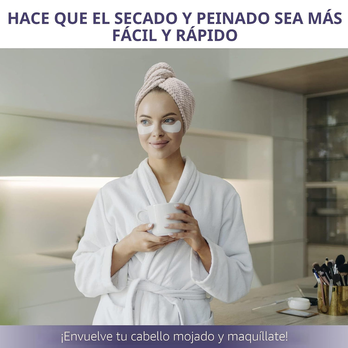 SimpleField Paquete de 2 toallas de microfibra para el cabello para...