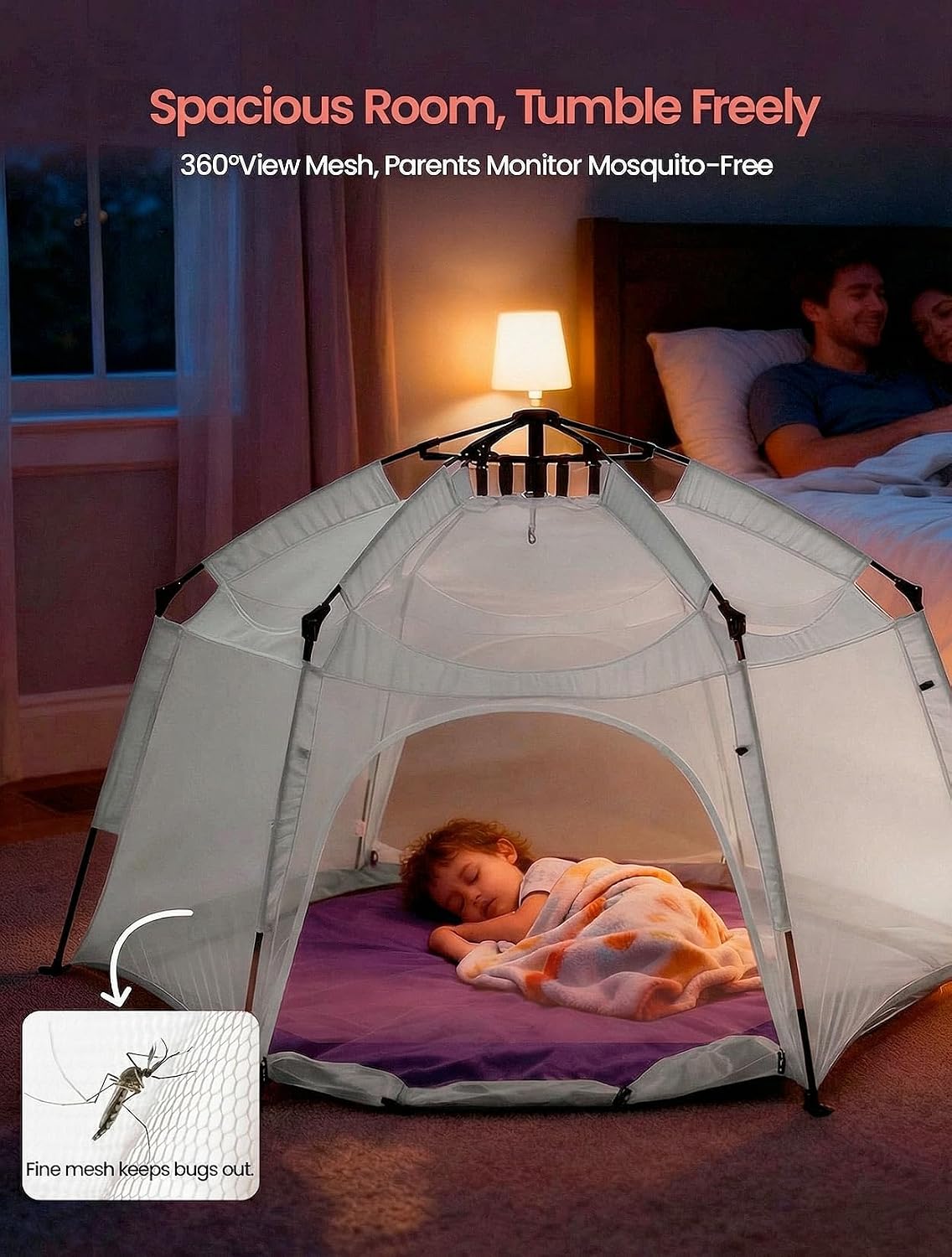 Porayhut Tienda de campaña grande desplegable para niños, casa de j...