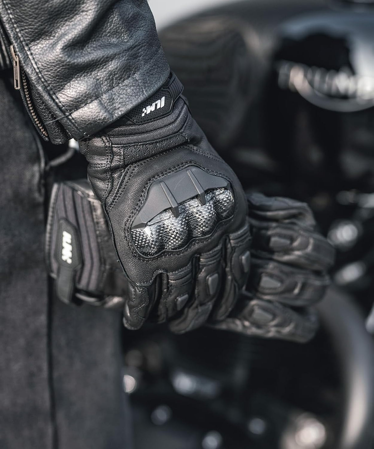 ILM guantes de motocicleta de cuero que permiten la circulación de...