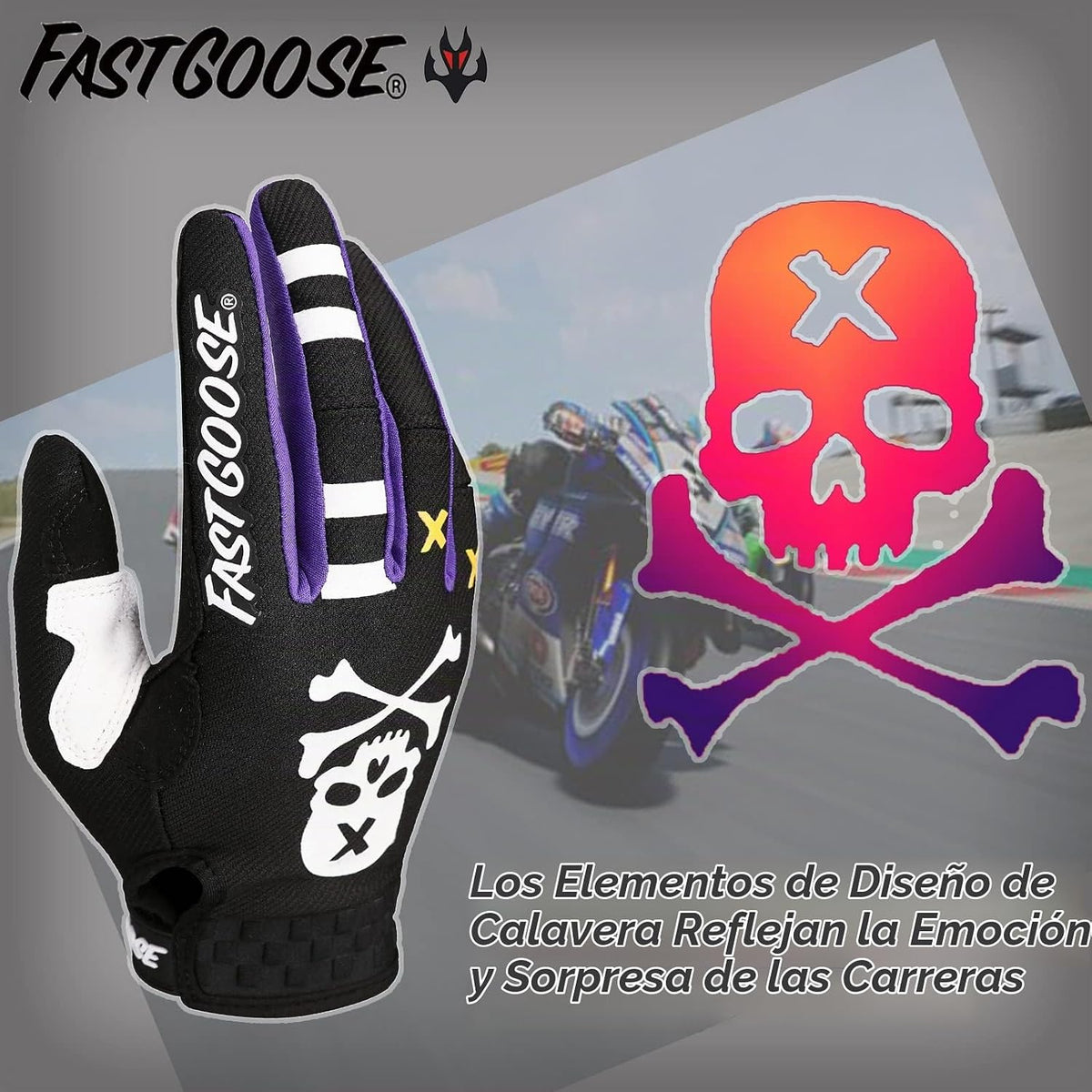 FASTGOOSE Guantes para Motocicleta y Moto de Tierra - Guantes para...