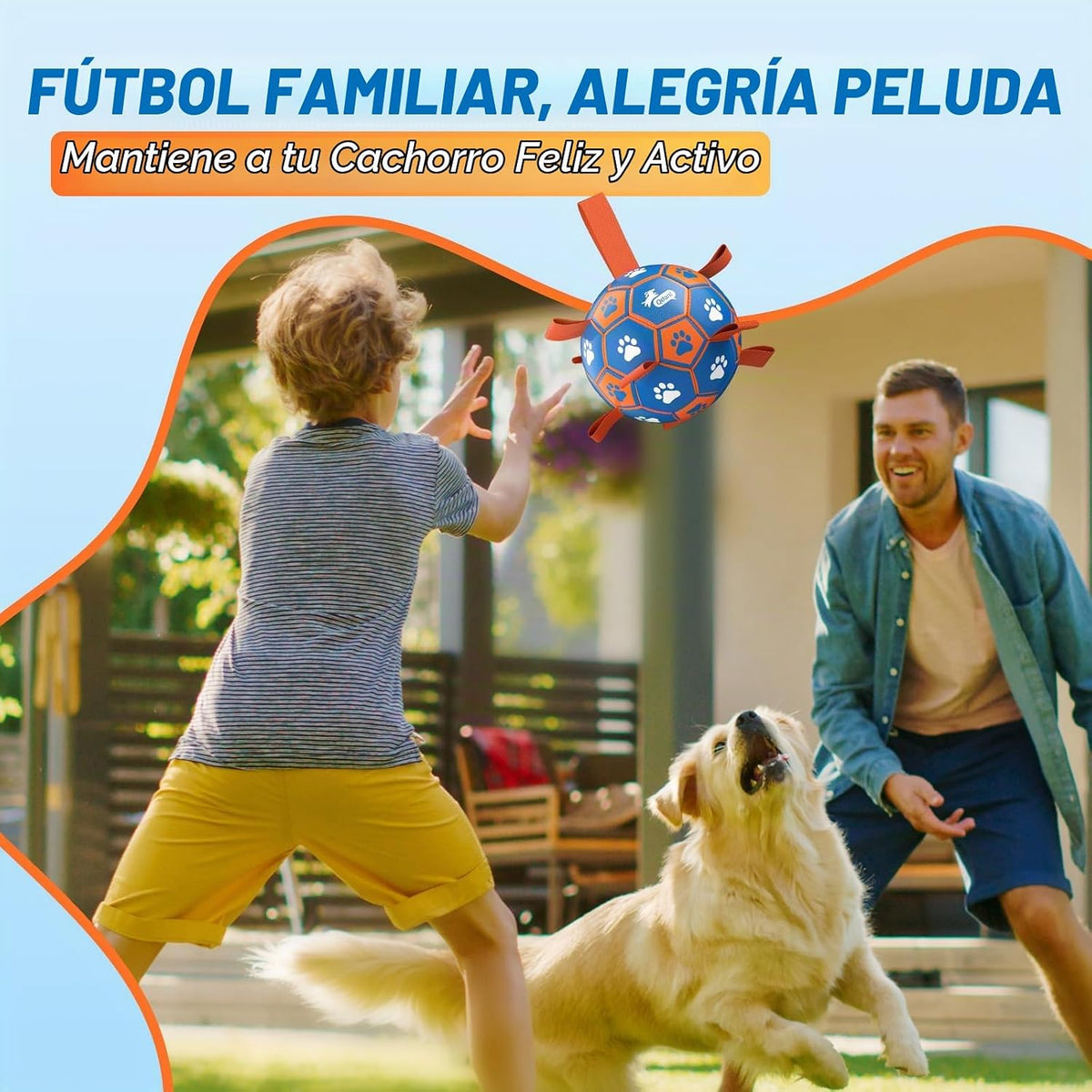 QDAN Juguetes de cuerdas para perros, pelota de fútbol con correas,...