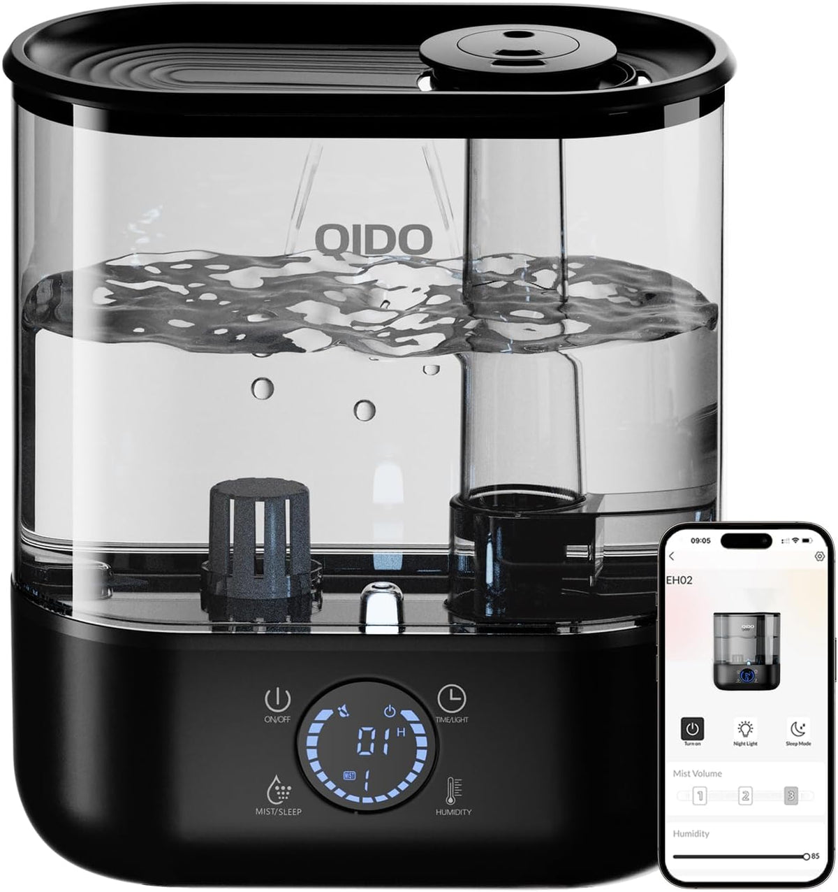 COMHOMA Humidificadores de llenado superior para dormitorio, tanque...