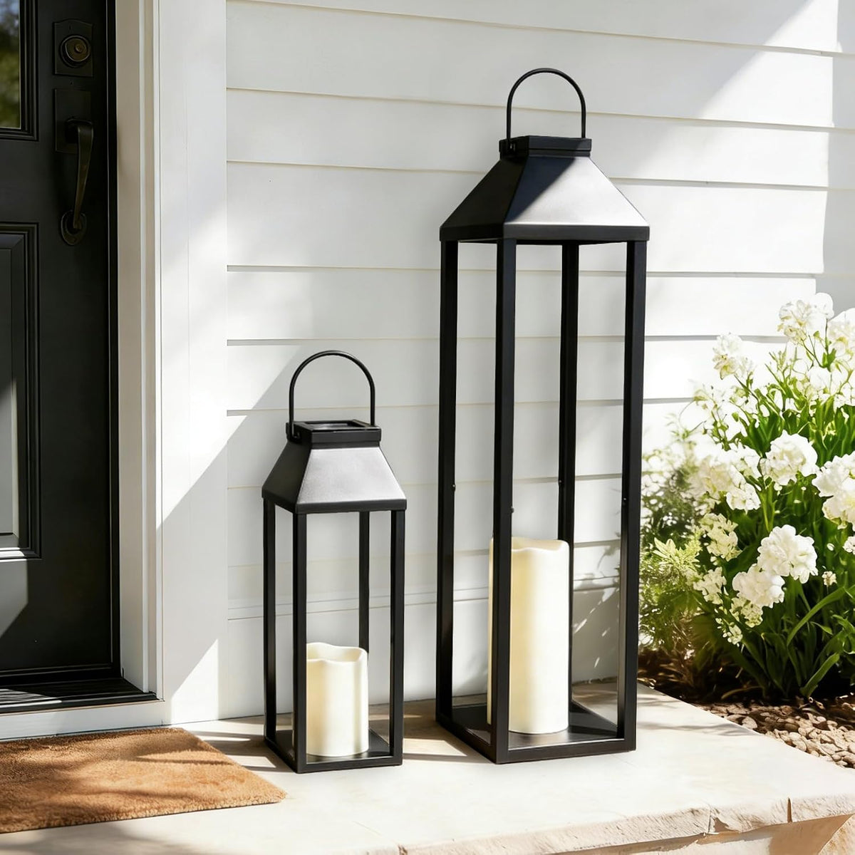 Faroles solares grandes para exteriores, impermeables, faroles deco...