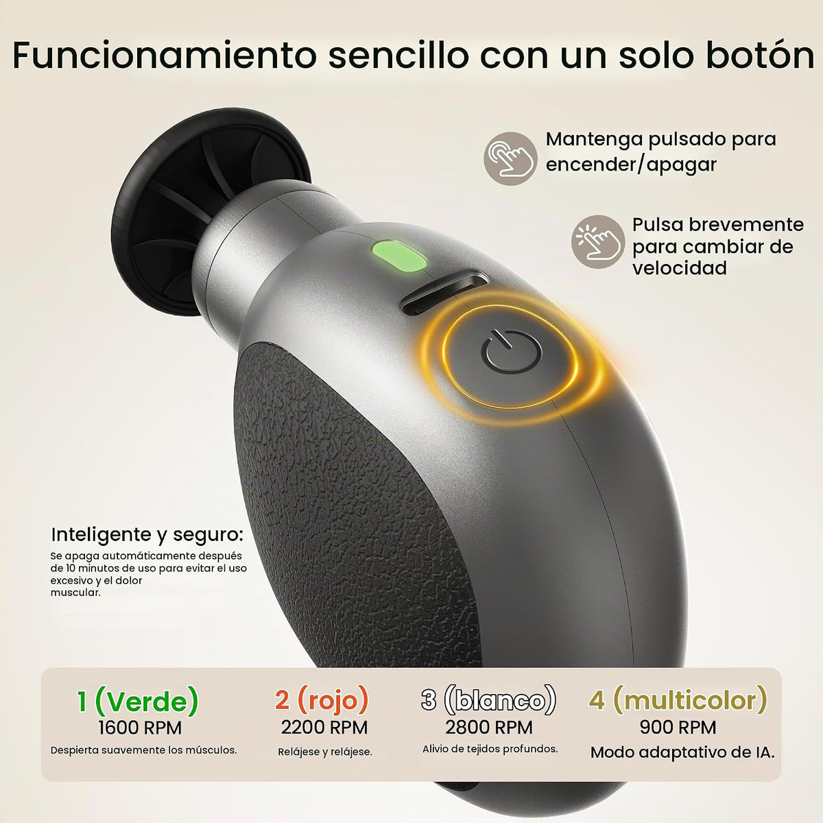 Naplor Mini pistola de masaje, pequeño masajeador muscular de mano...