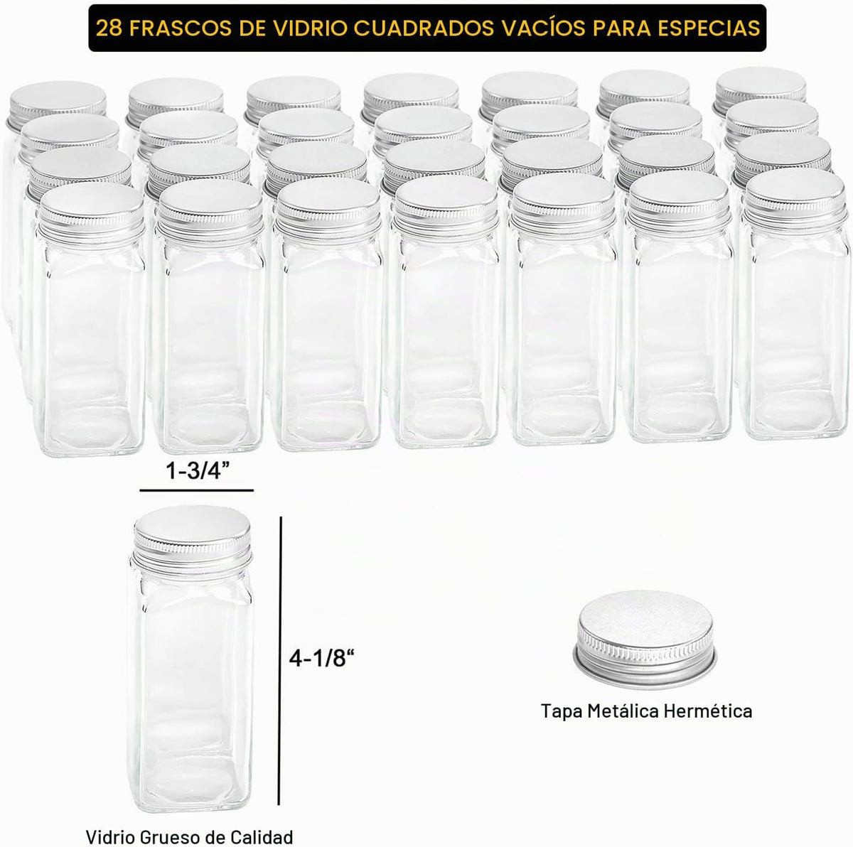 SpaceAid Organizador de especias con 24 tarros de especias, 386 eti...