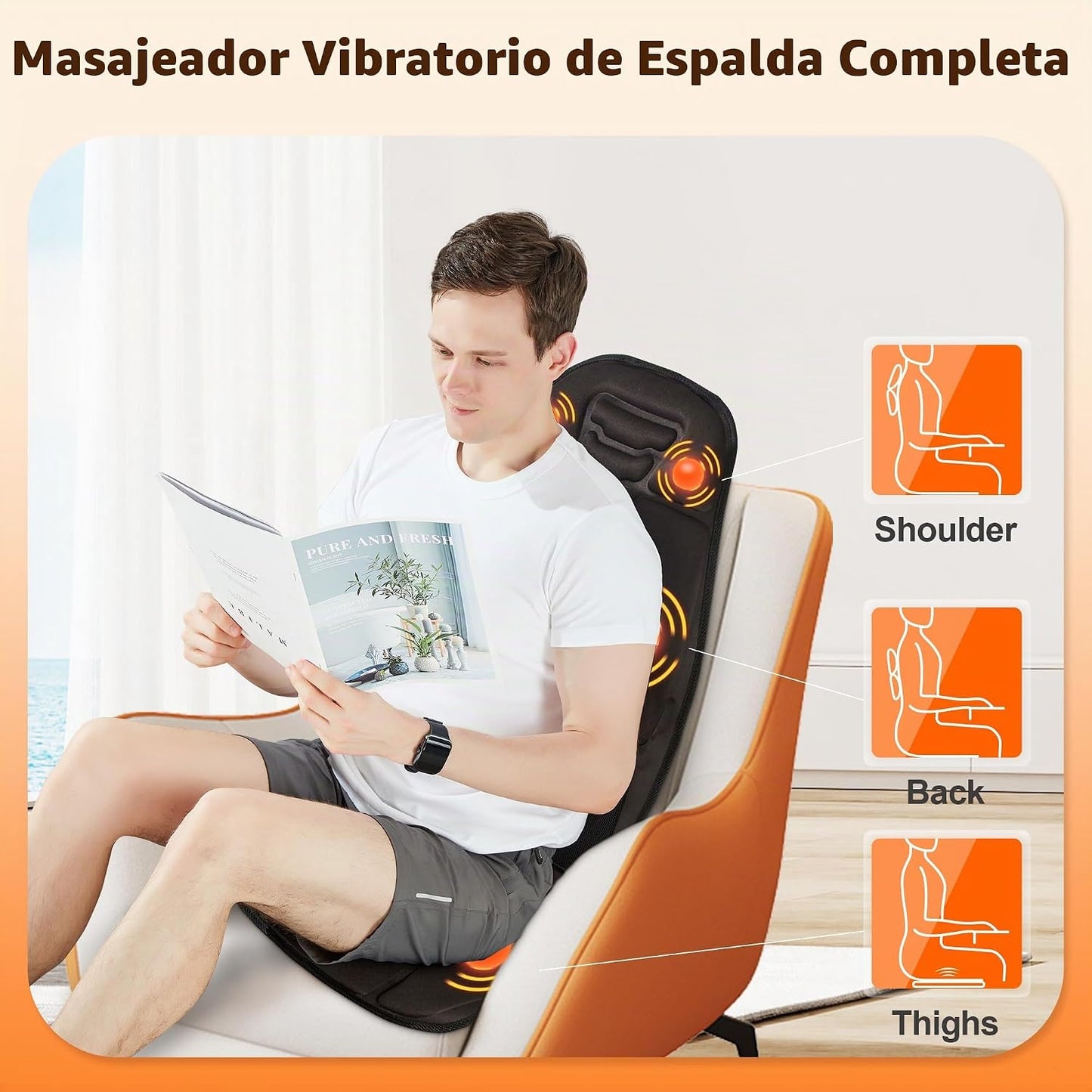 comrelax Cojín de asiento de masaje con ventilador de calor y enfri...