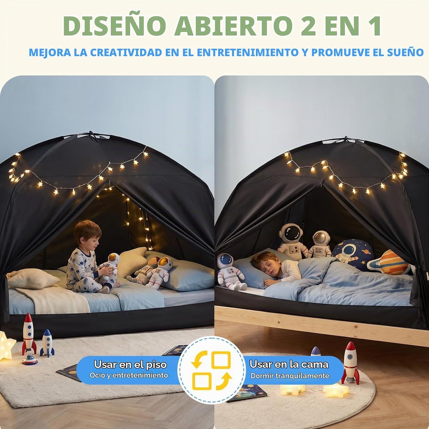 Tienda de campaña de cama Queen para niños y adultos, tiendas de ca...