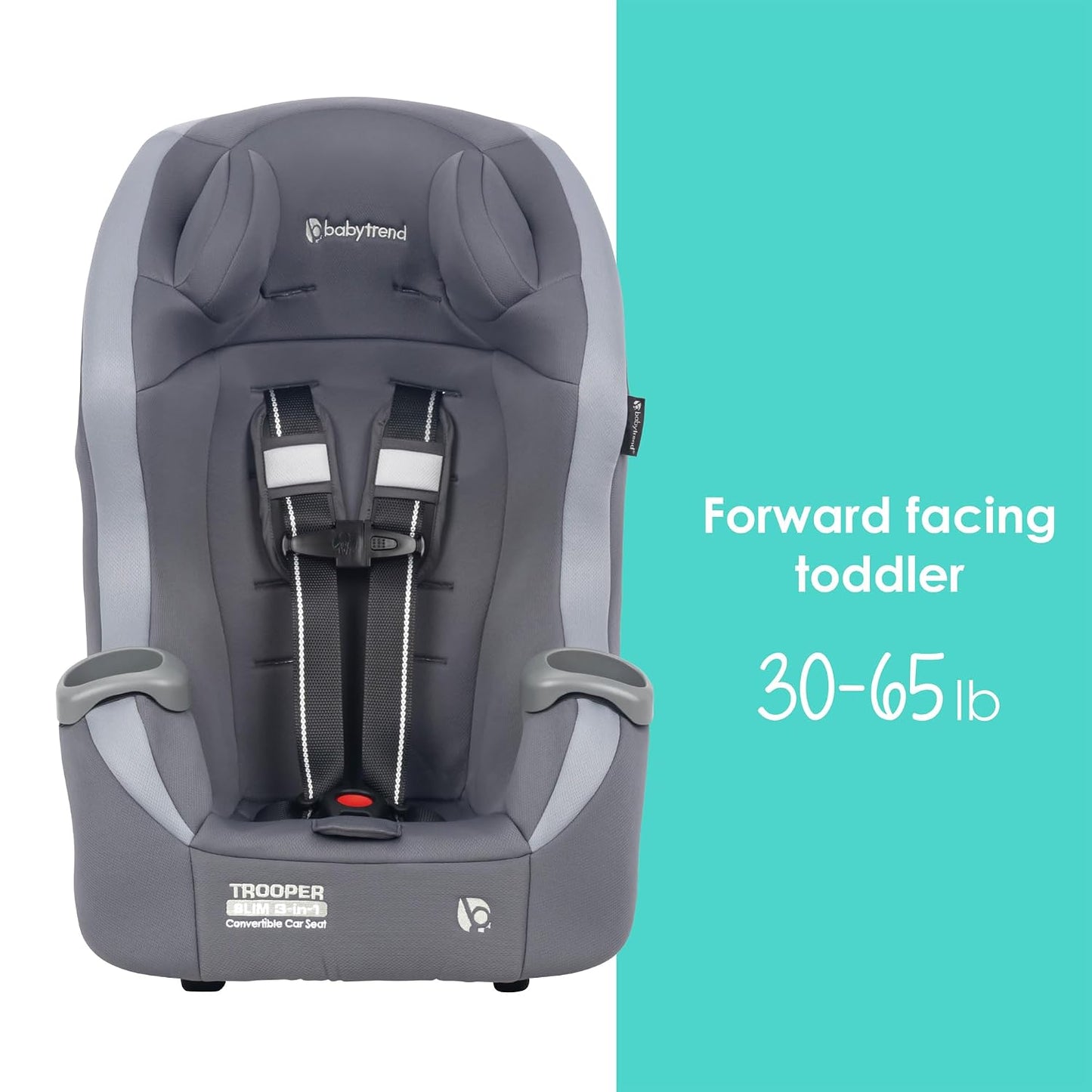 Baby Trend Trooper™ Slim 3 en 1 Asiento de coche convertible, Gris...