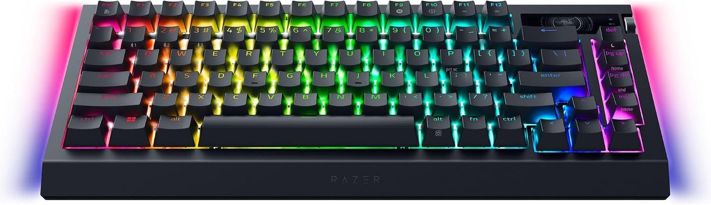 Razer Teclado inalámbrico BlackWidow V4 Pro 75% para juegos, interr...