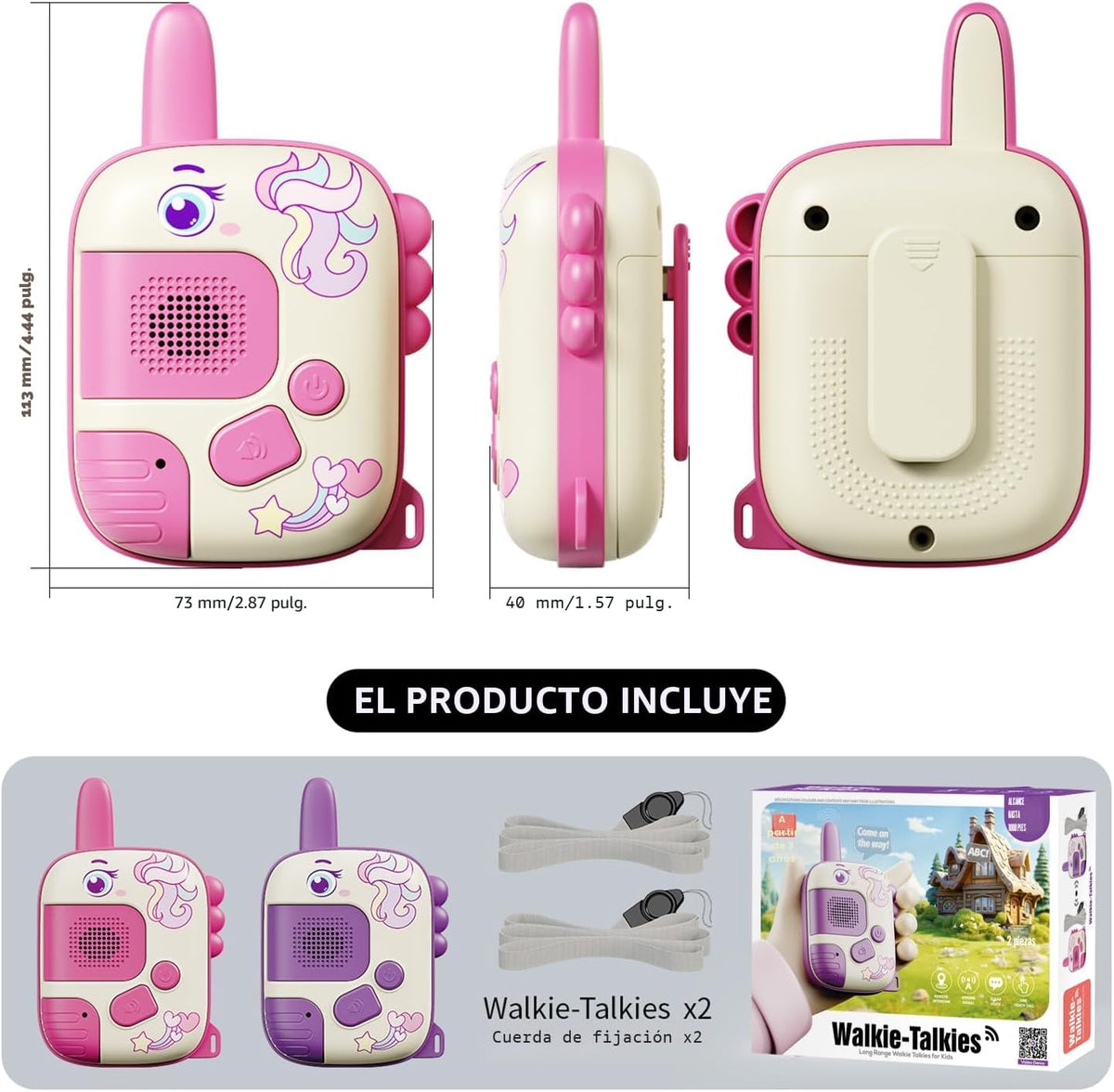 Walkie Talkies Juguetes para niñas: Juguetes de unicornio, paquete...