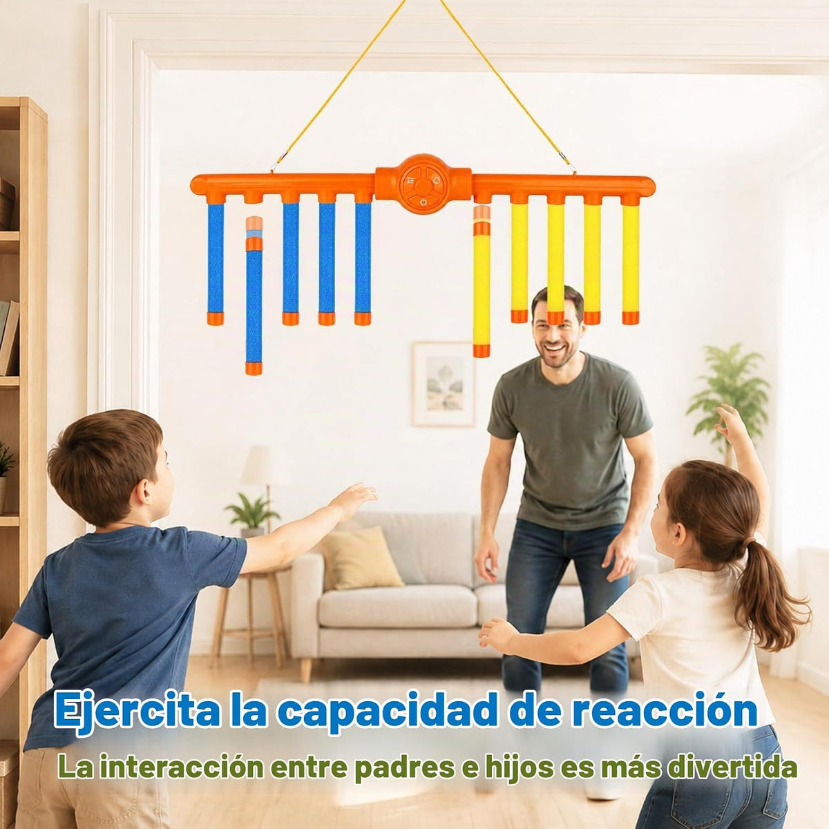 Reflex Drop Sticks Challenge Game - 3 velocidades ajustables, jugue...