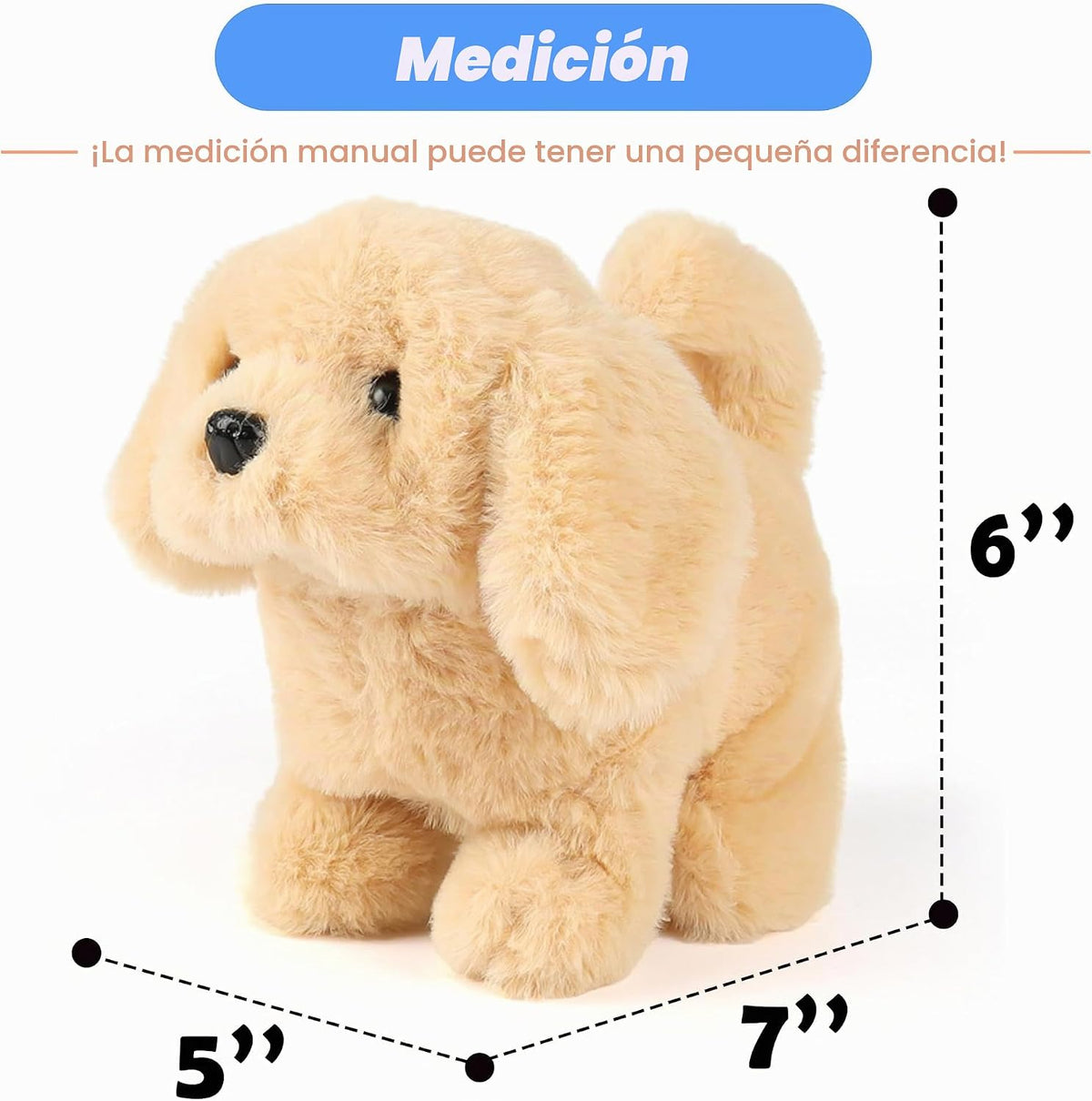 Hopearl Perro caminante Golden Retriever juguete interactivo electr...