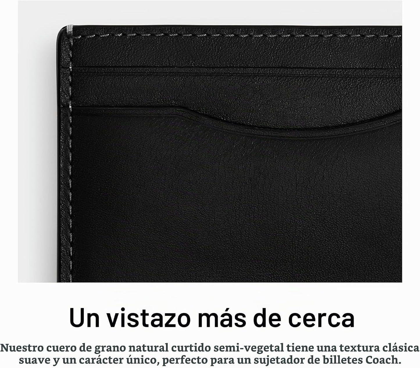 Coach Funda para tarjetas con clip para dinero, negro, talla única
