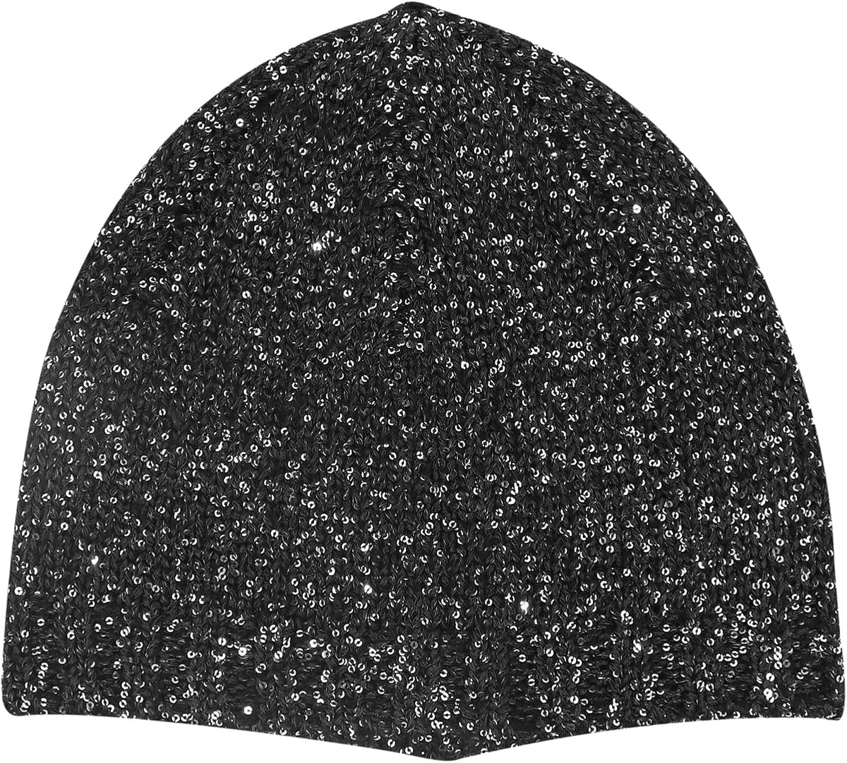 Suillty Gorro de punto con lentejuelas para mujeres y hombres, con...