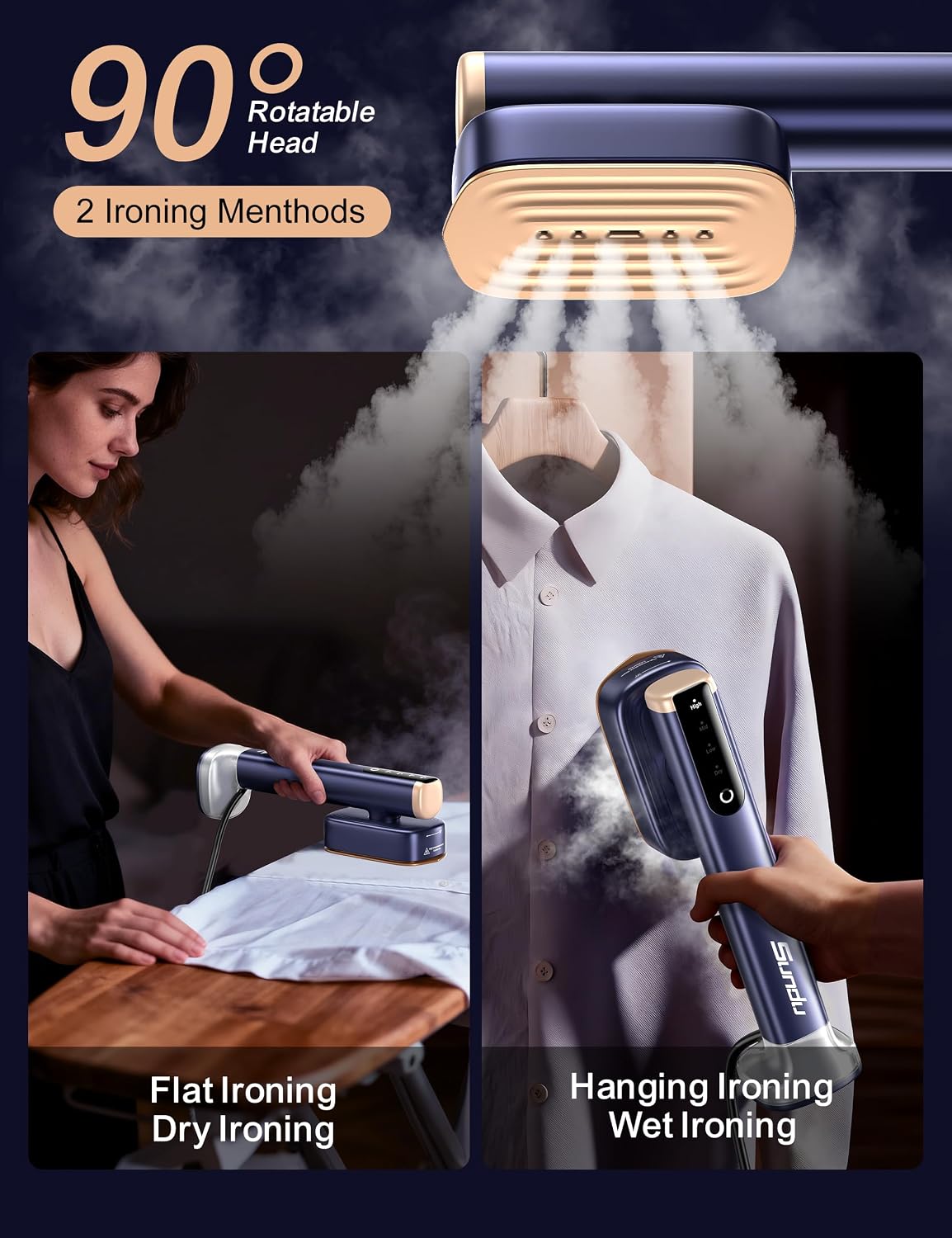 Sundu Vaporizador de viaje para ropa, vaporizador portátil de mano,...