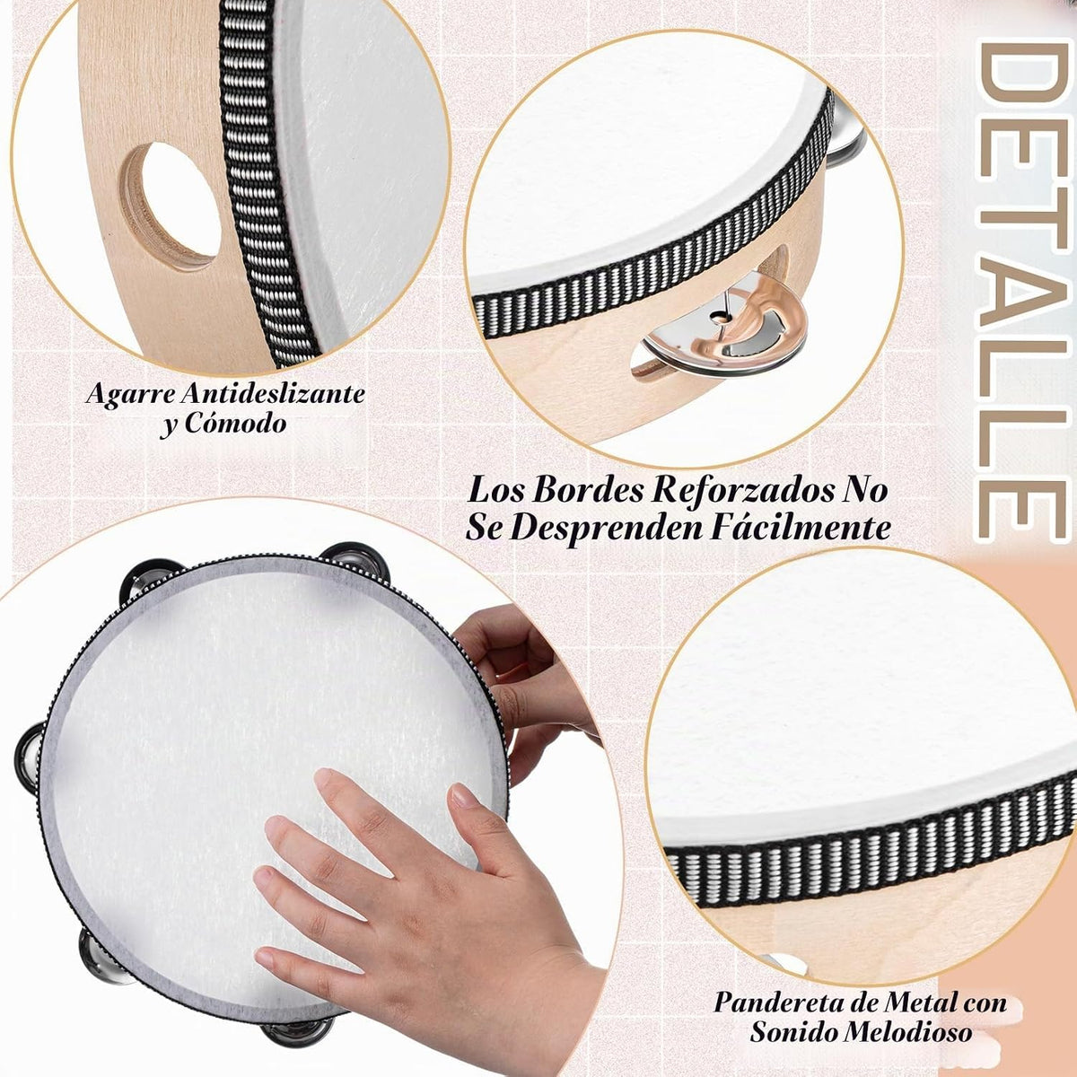 Lukmaa 12 piezas de pandereta a granel para adultos, instrumento de...
