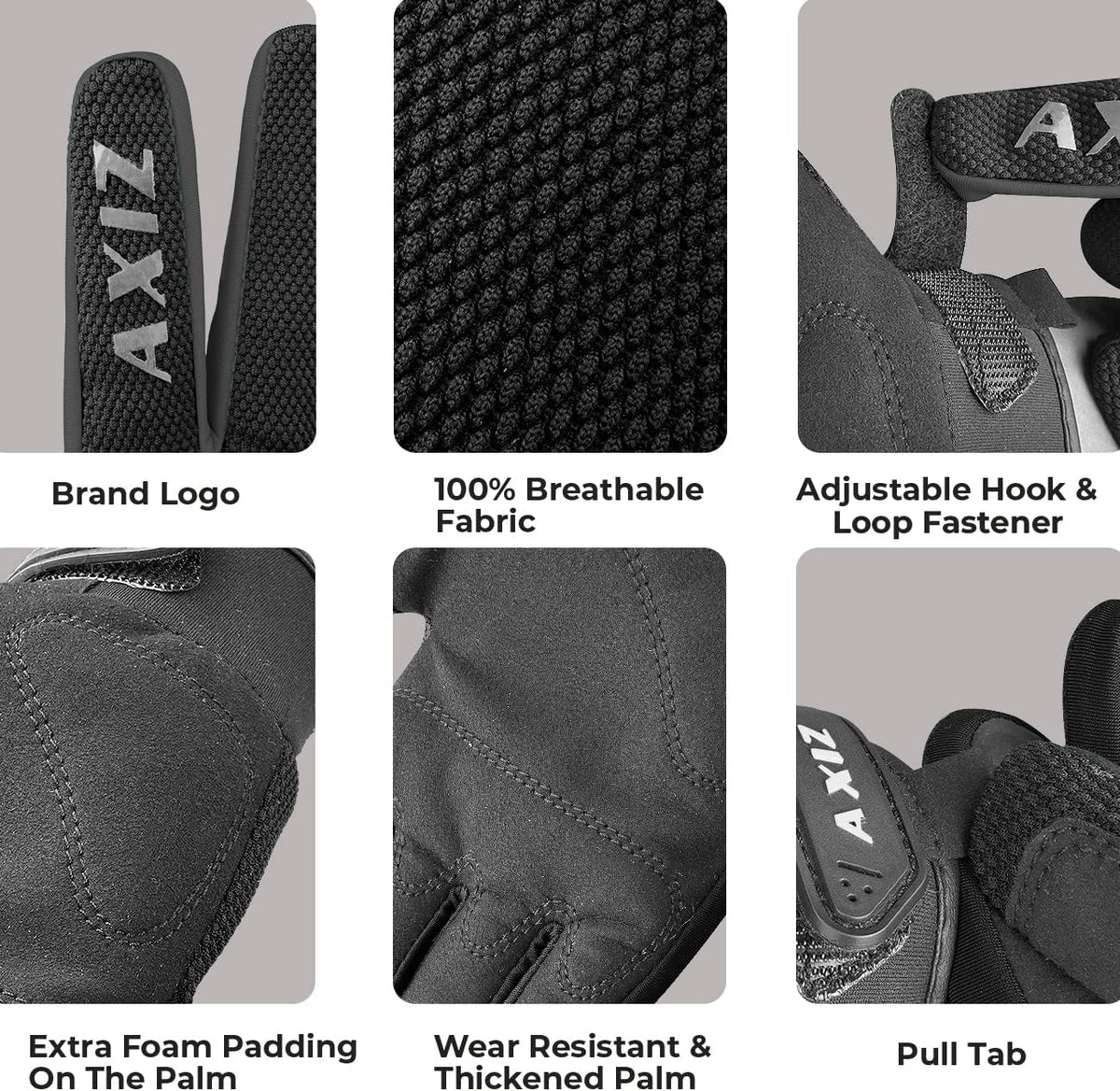 AXIZ Guantes de motocicleta para hombres y mujeres, guantes de cicl...