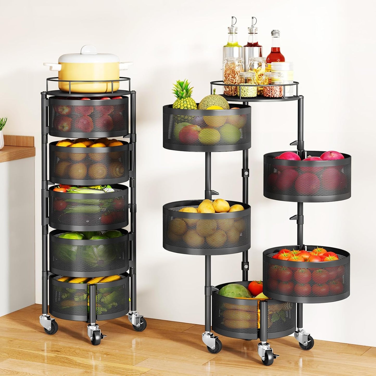 SAYZH Cesta de frutas y verduras para cocina, estante de almacenami...