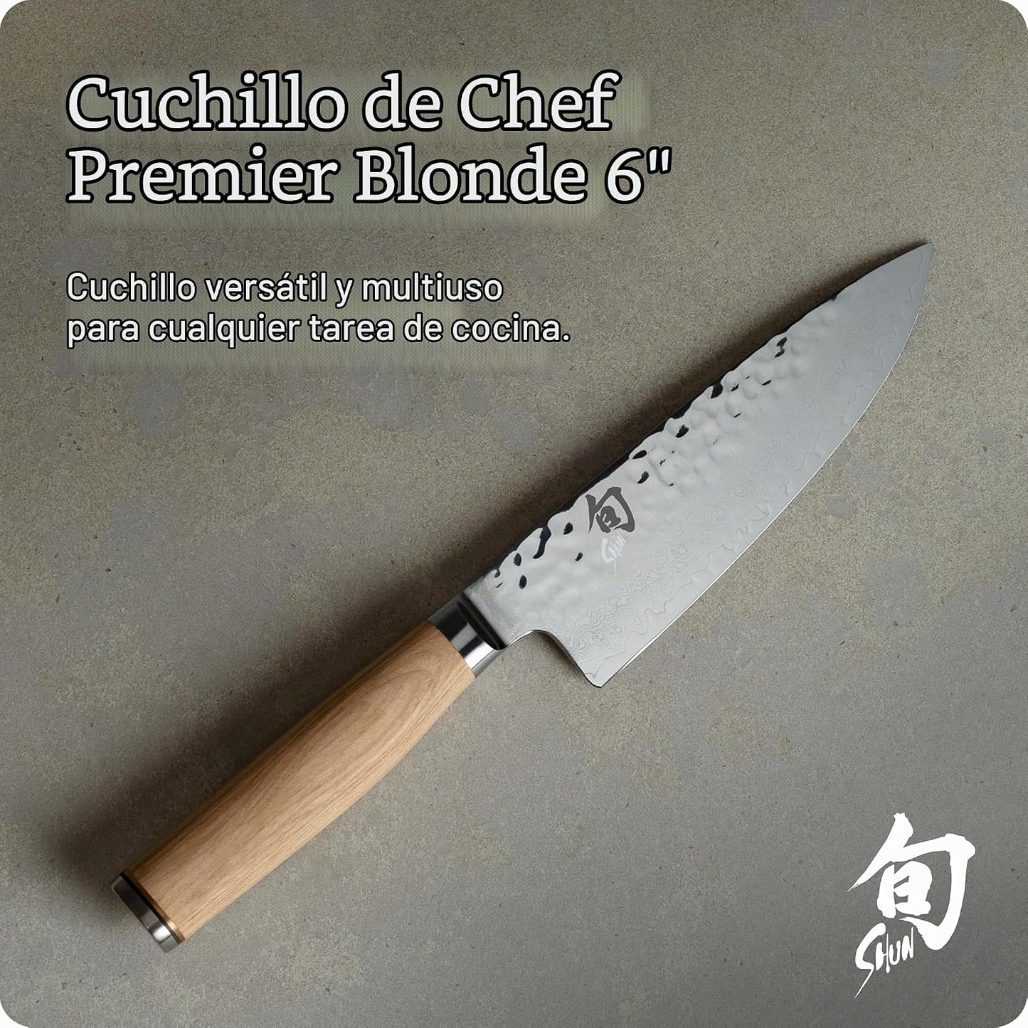 Shun Premier Blonde - Cuchillo de chef de 6 pulgadas, cuchillo de c...