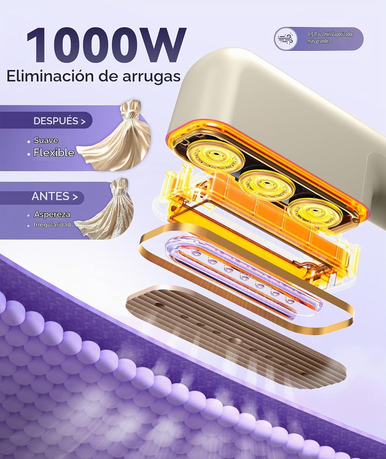 Vaporizador de viaje para ropa, 100-240V vapor de mano de doble vol...