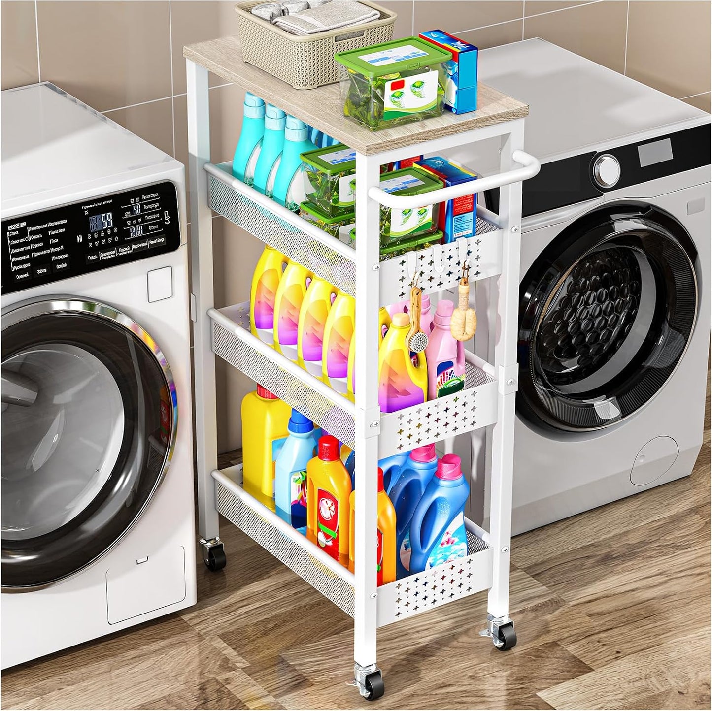 Vivihomety Carrito de Almacenamiento Utilitario Delgado con Ruedas,...