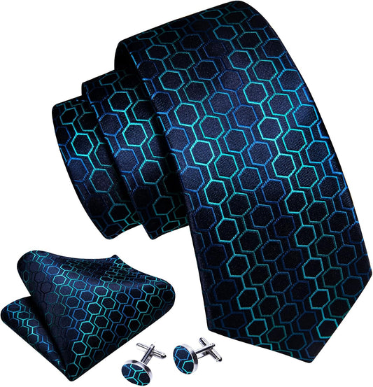 Barry.Wang Corbatas Clásicas para Hombre Corbata de Seda Pañuelo de...