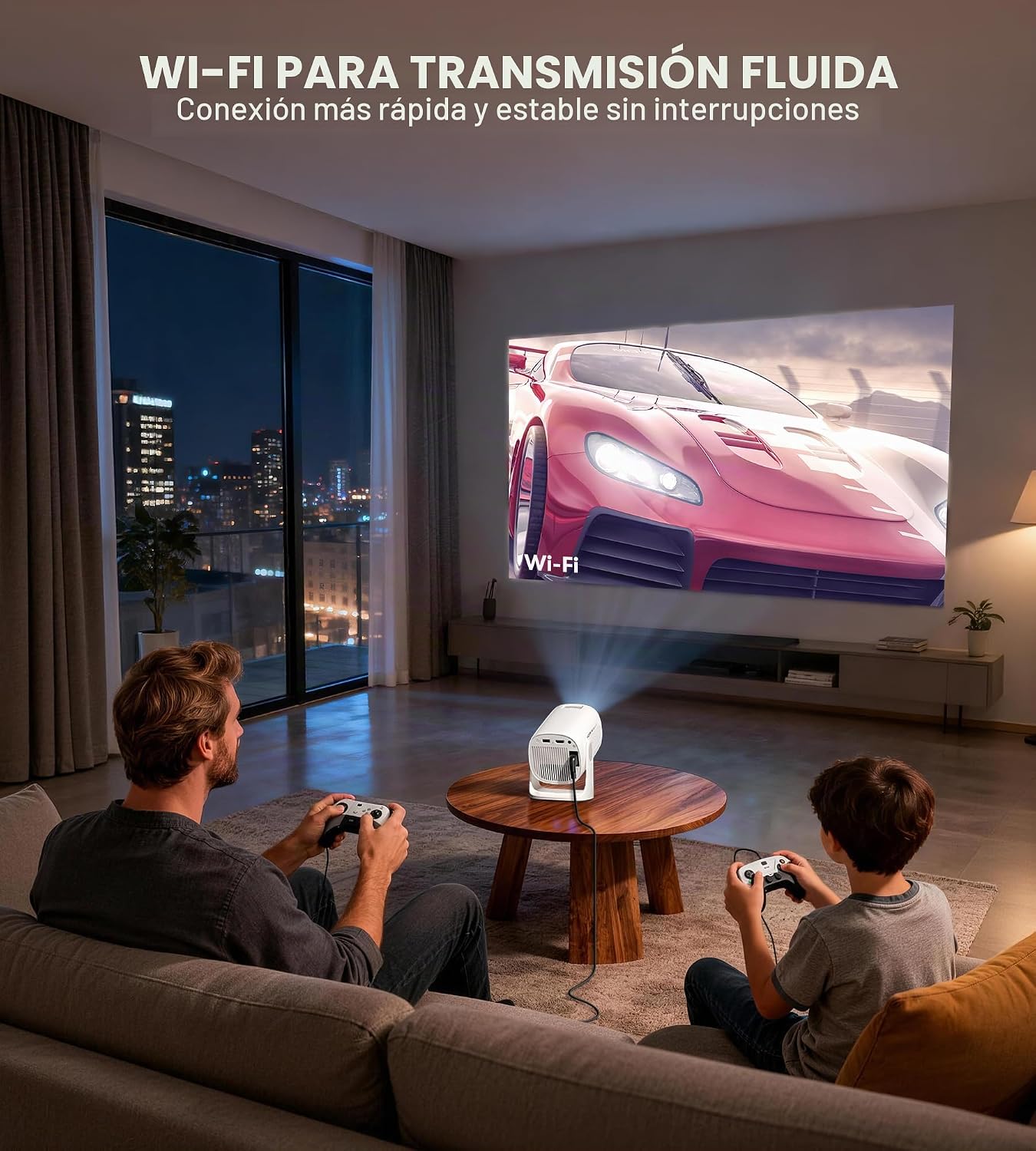 Miroir Mini proyector, proyector HD para el hogar con altavoz integ...