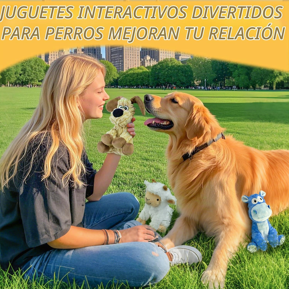 MeetYooo Paquete de 3 Juguetes Chirriantes de Peluche para Perros -...