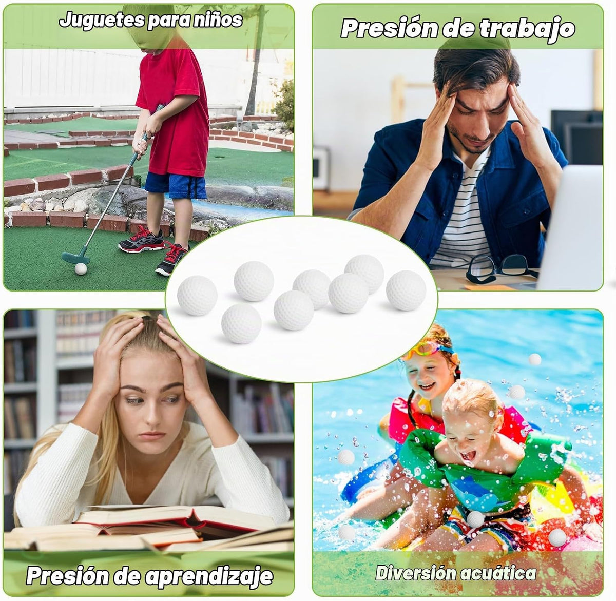 Bolas de estrés de golf mini Hxezoc, 20 paquetes, pelotas de espuma...