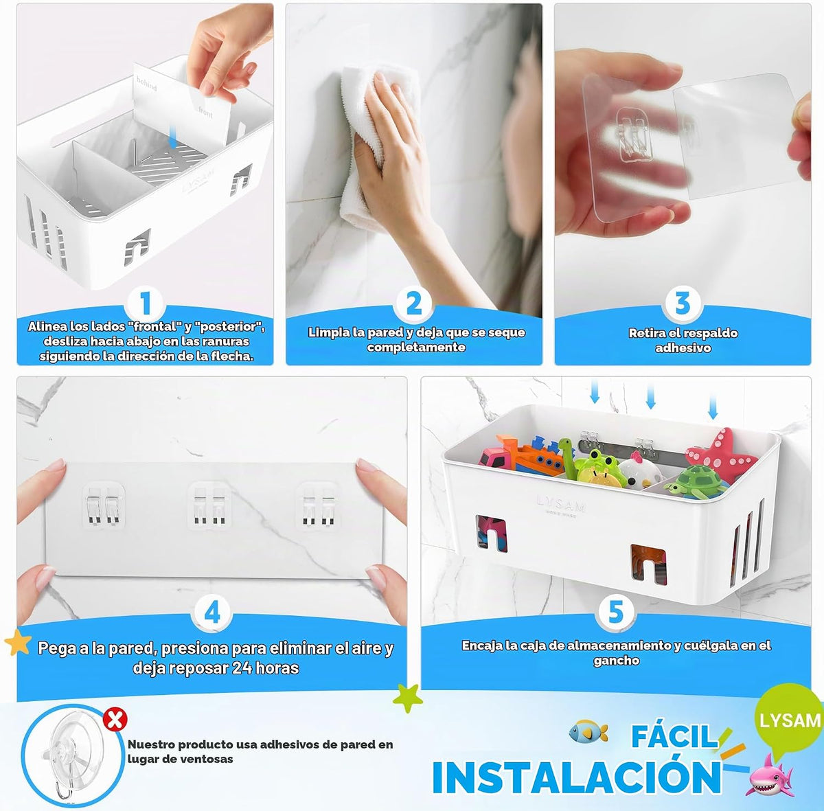 Almacenamiento de juguetes de baño, 2 paquetes, soporte grande para...