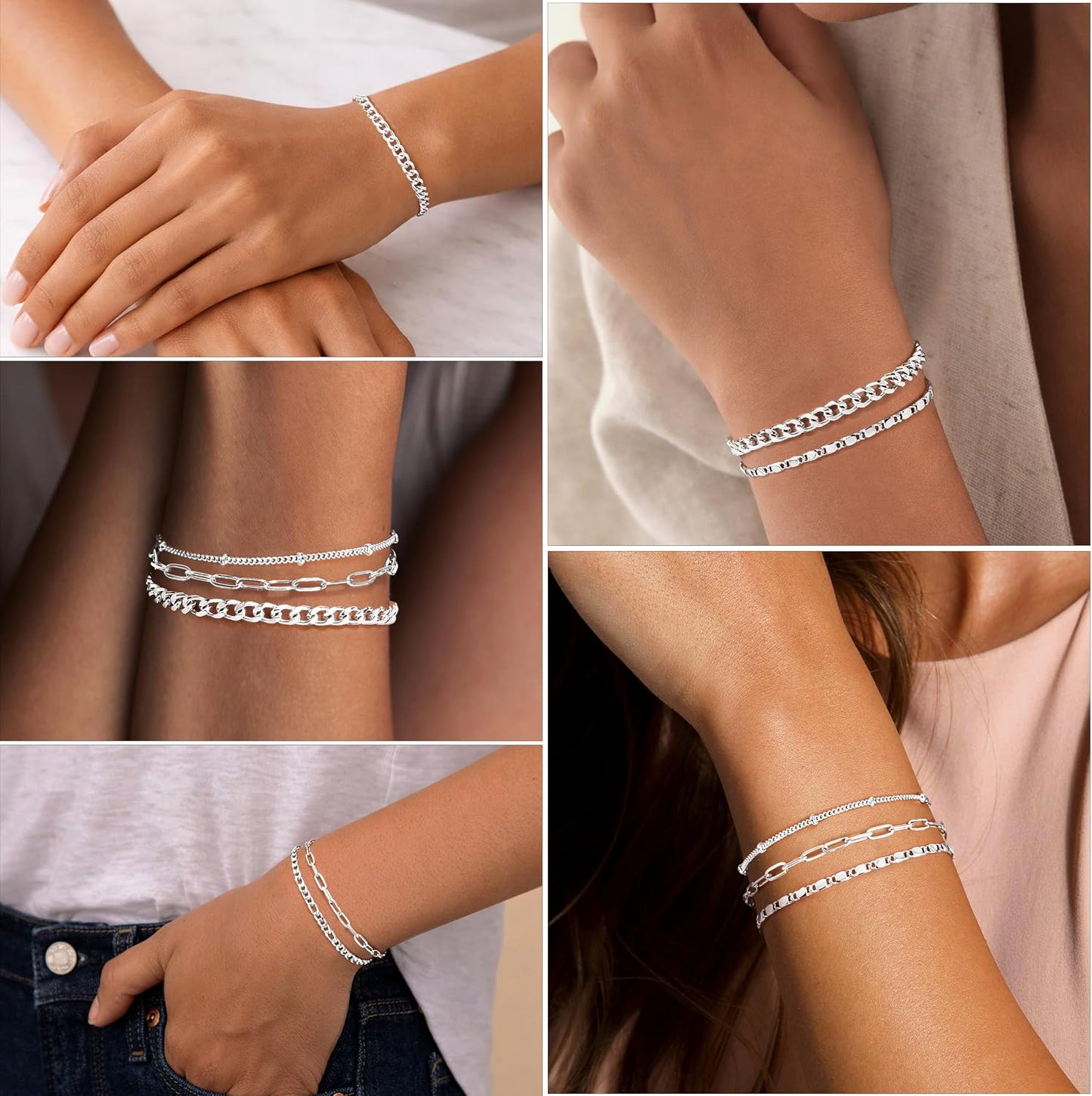 Gokeey Juego de pulseras de oro para mujer, no se deslustran, moder...