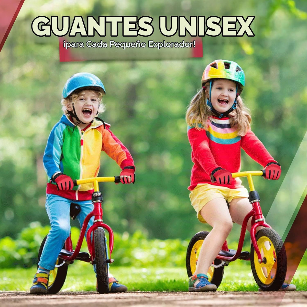 SAGA SPORTS Guantes de ciclismo para niños, paquete de 3, guantes d...