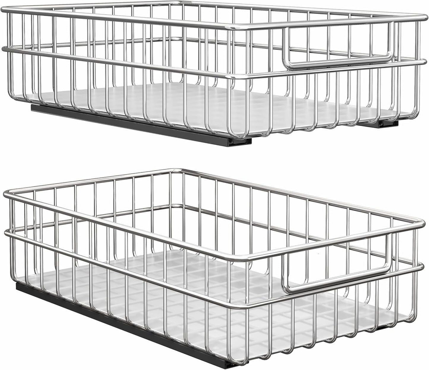 Organizador de gabinete extraíble, juego de 2 cajones deslizables d...