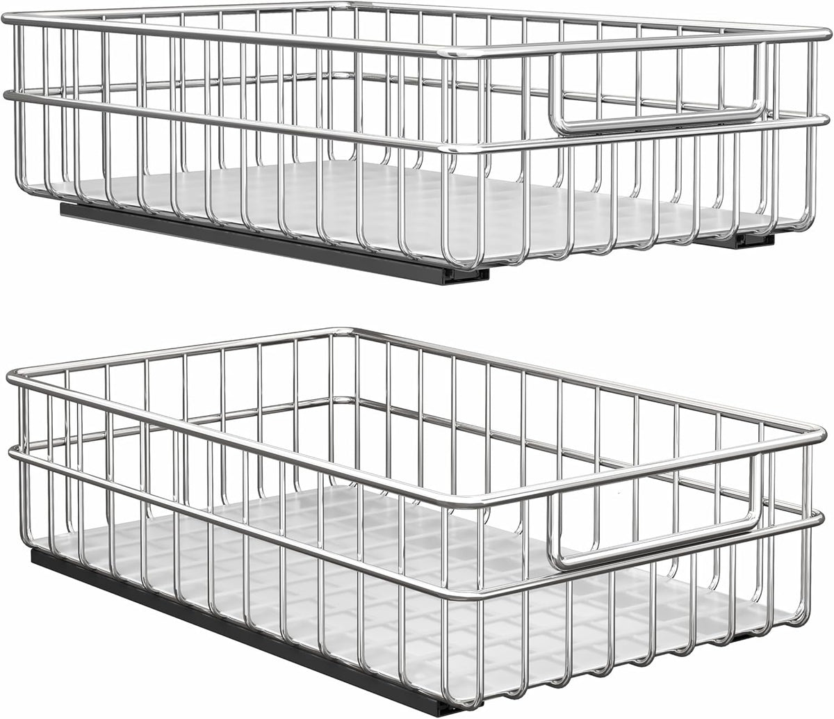 Organizador de gabinete extraíble, juego de 2 cajones deslizables d...