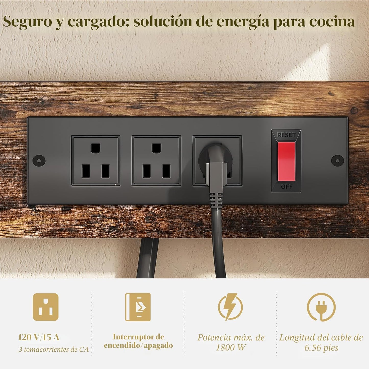 SNTD Estante para panaderos de 6 niveles con tomas de corriente, 36...