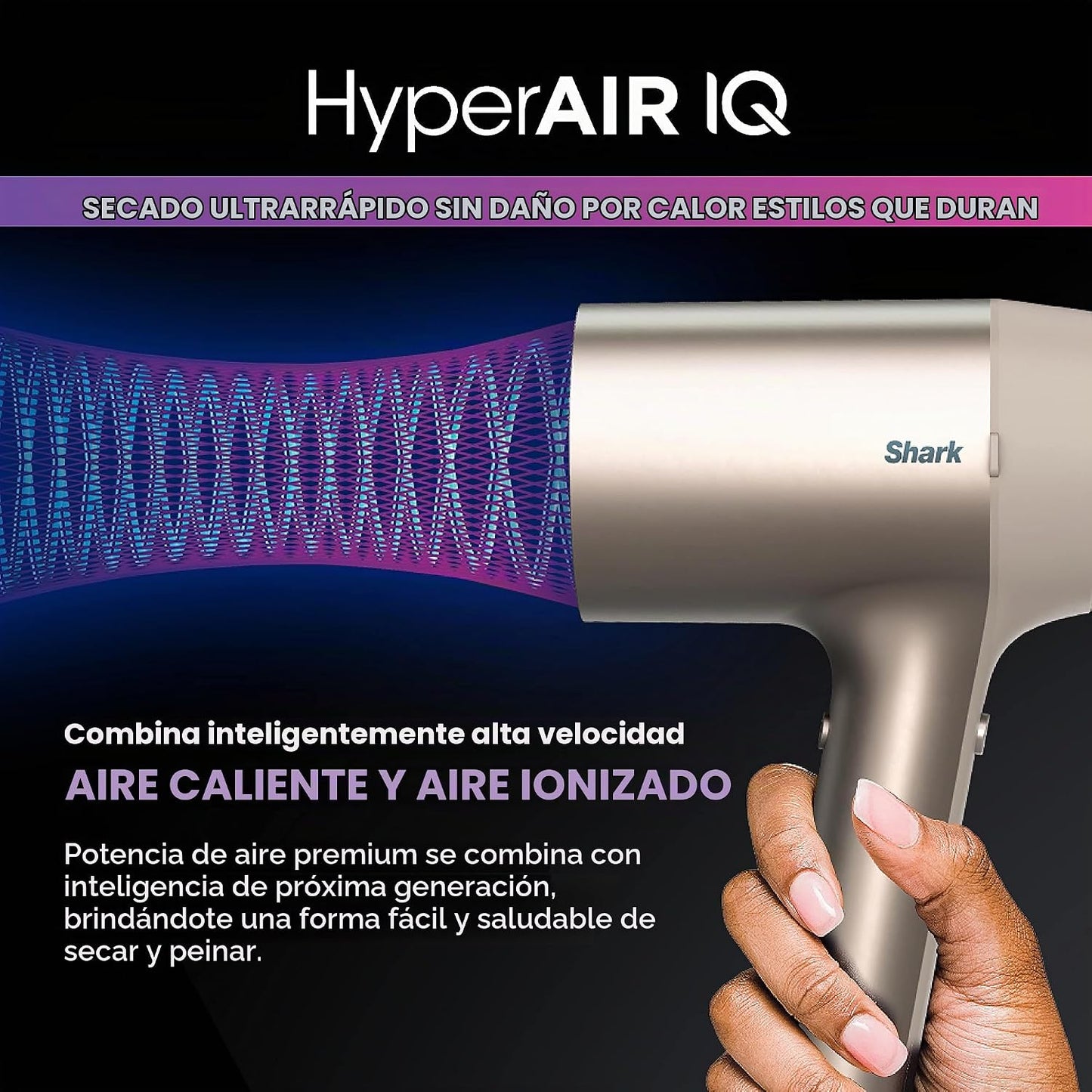 Shark HD120BRN - Secador de pelo HyperAIR de secado rápido con conc...