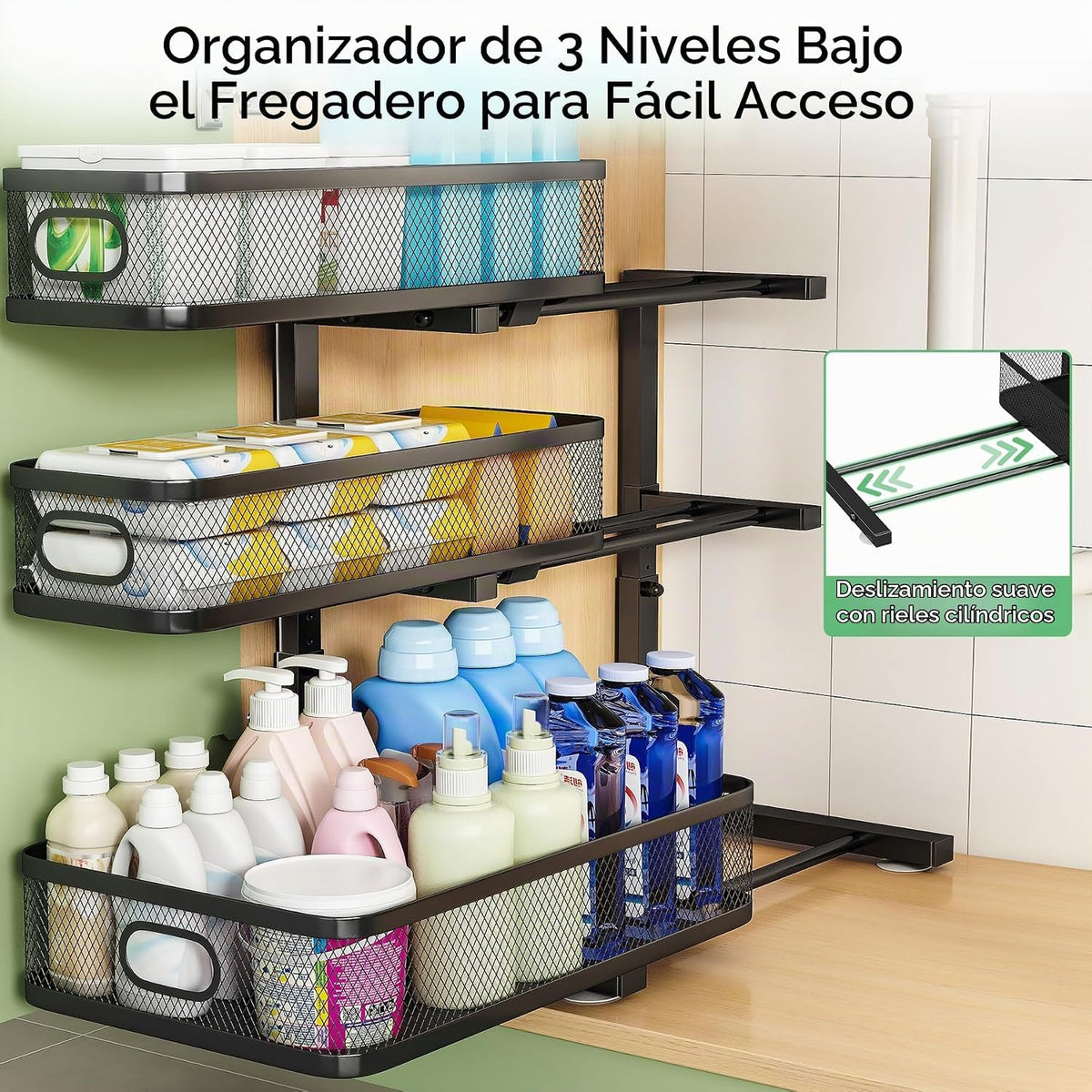 MeiChaoMeiJia Organizador para debajo del fregadero | Altura ajusta...