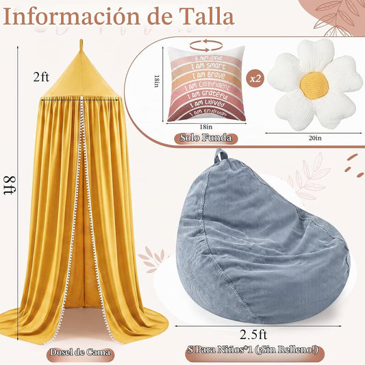 Hillsuren Juego de 5 piezas para niños, juego de esquina de lectura...