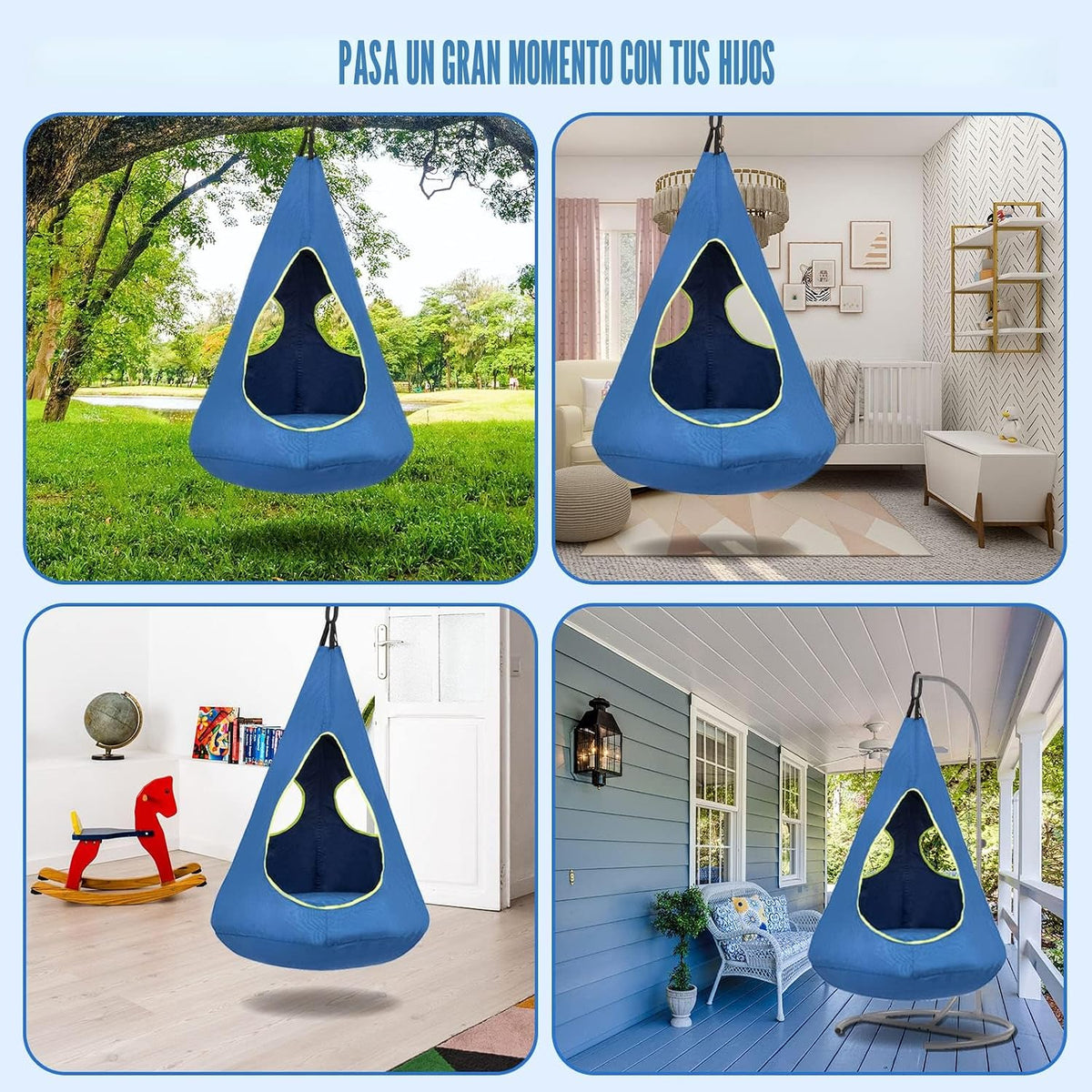 Silla Columpio Nido para Niños, Silla Hamaca Colgante Silla Columpi...
