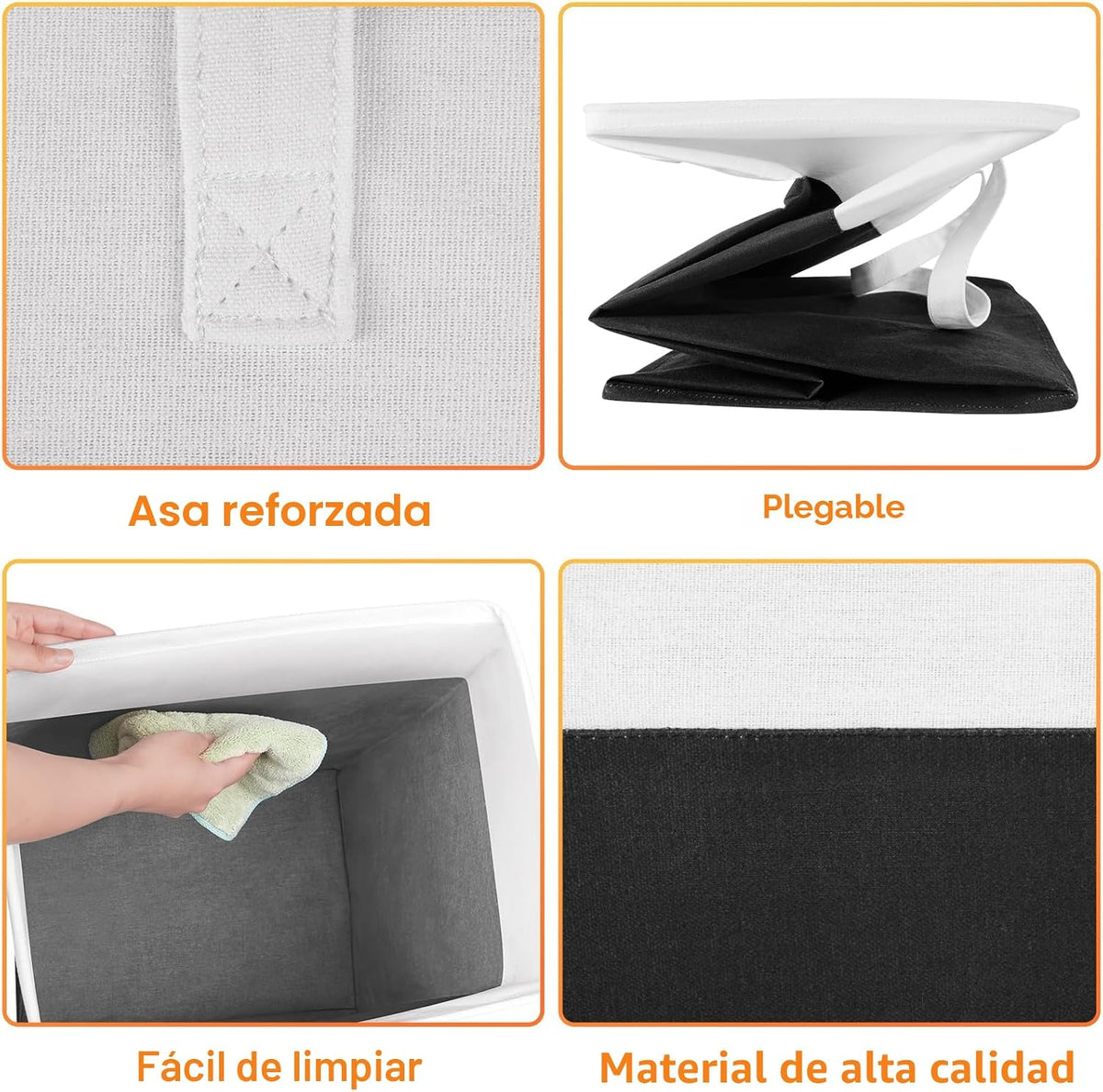 TasticTotes cesta de lavandería de 3 paquetes, cesta de lavandería,...