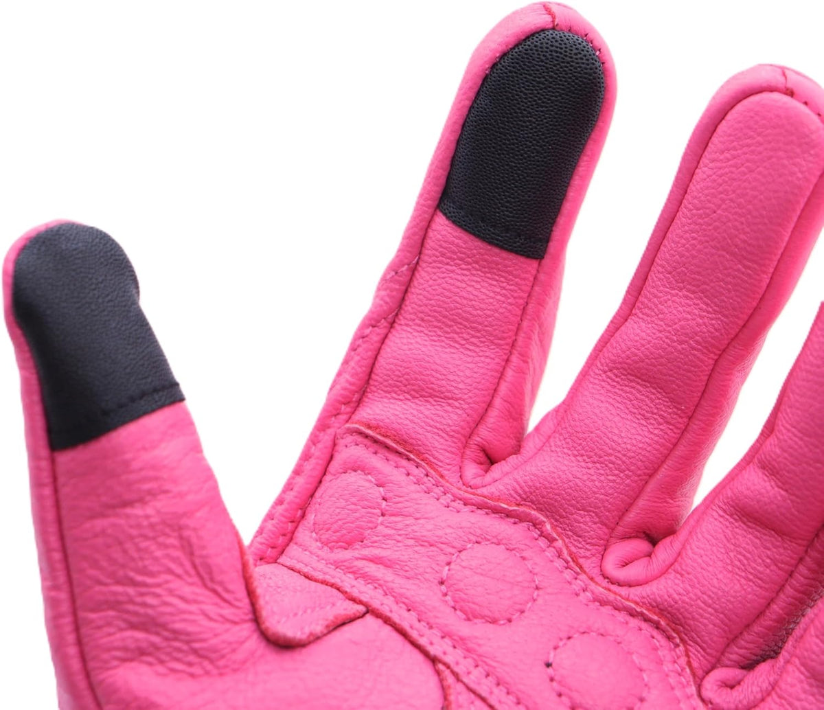 shamofeng Guantes de cuero para motocicleta con pantalla táctil de...