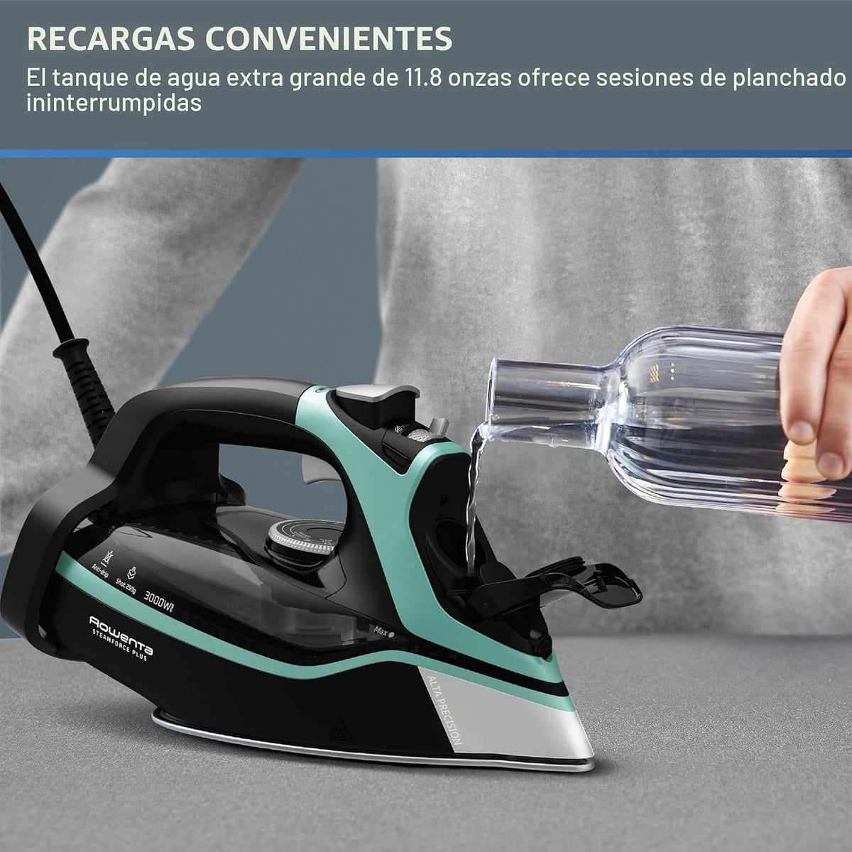 Rowenta Steam Force Plancha de vapor con placa de acero inoxidable...