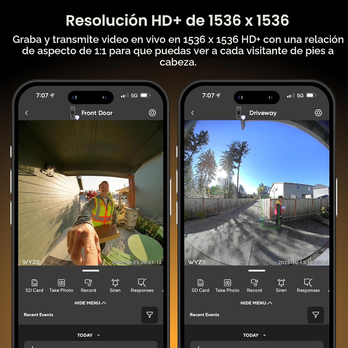 Wyze Timbre de video con batería, cámara inalámbrica, 1536 x 1536 H...