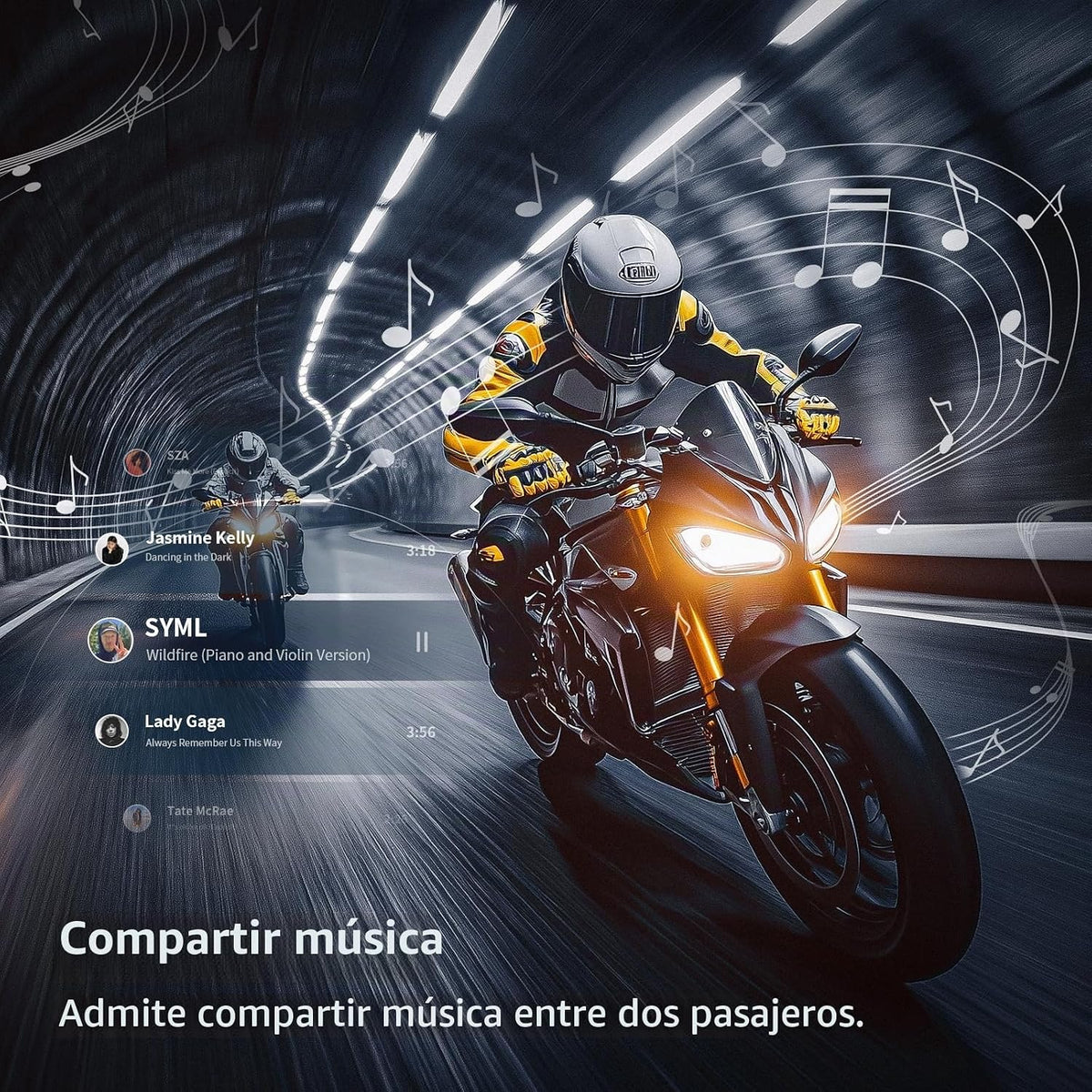 Fodsports T5 - Casco de motocicleta Bluetooth V5.4, intercomunicado...